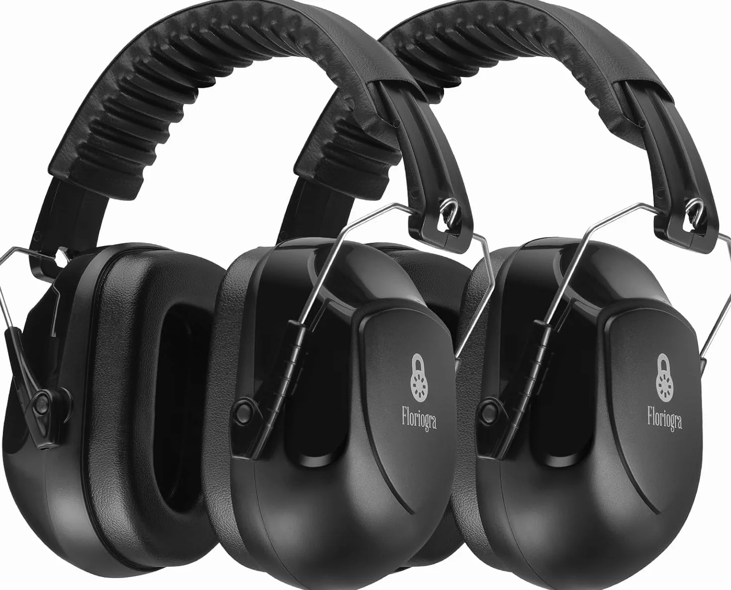Floriogra Pack de 2 Protectores Auditivos SNR 31 dB, Protección Auditiva Ajustable y Cómoda para Adultos, Protección Contra el Ruido, Auriculares para Construcción y Jardinería