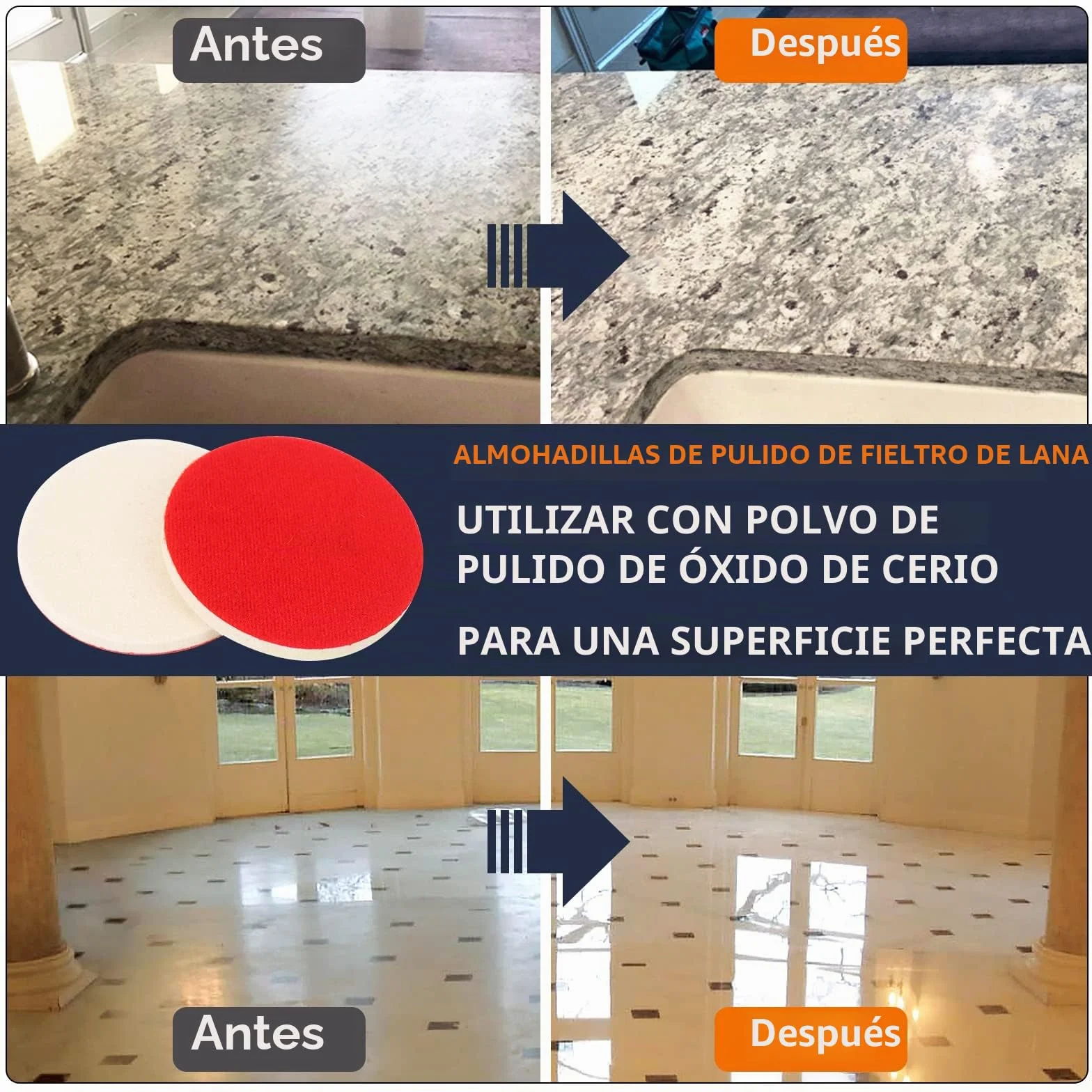 Pomsare - Disco de pulido de diamante (14 unidades, 4 pulgadas, 100 mm, pulido para mármol, granito, piedra de hormigón, 50-8000# Pulido con almohadillas para máquina pulidora