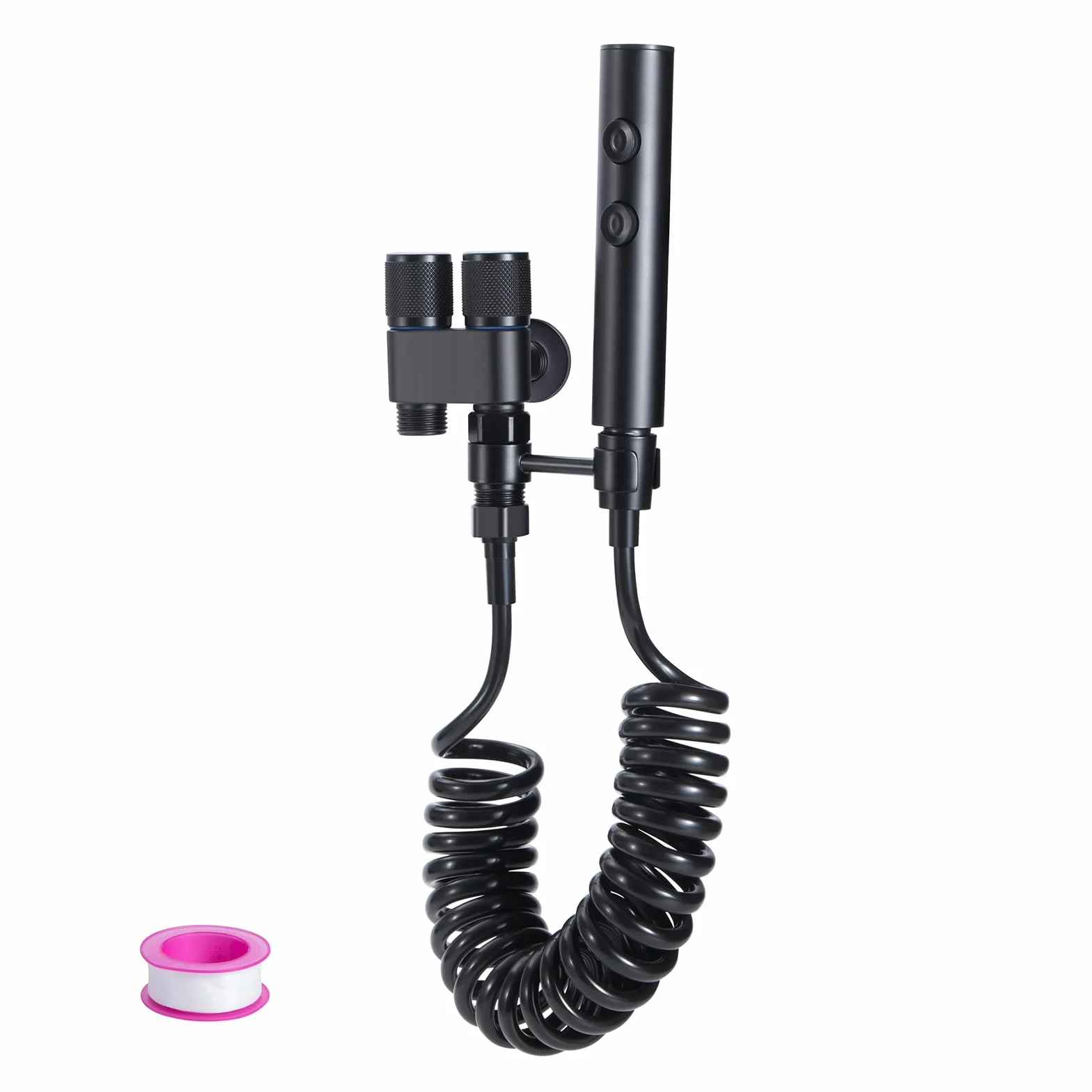 Kit De Rociador de Bidé 2 En 1 Potente Chorro y Amplia Pulverización Pulverizador Para Bidé de Mano Duchas Higienicas para Wc Para Lavado de Inodoros Higiene Personal Limpieza de Mascotas (Negro)