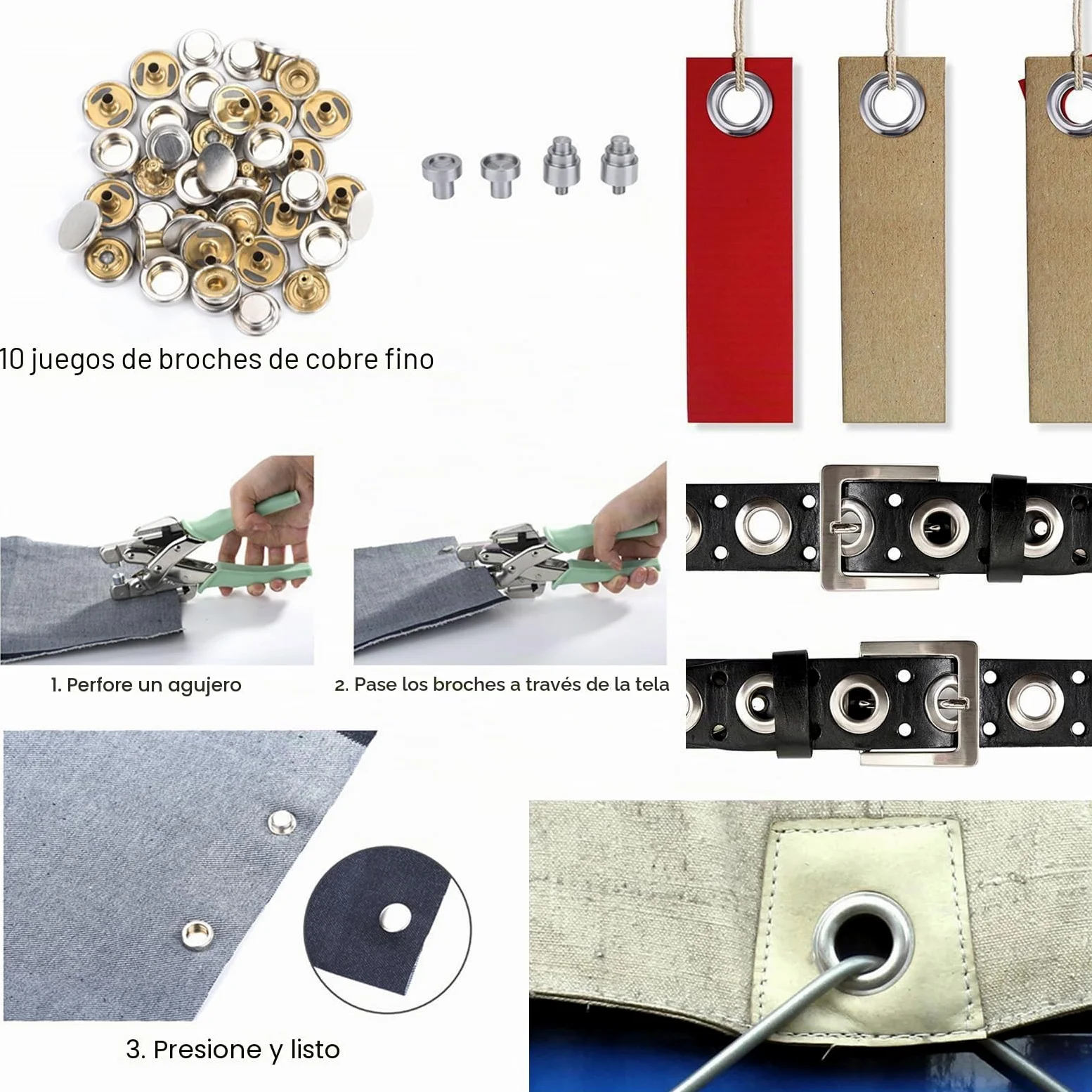 Juego Alicates Ojales 160 Piezas Alicates para Ojales Ojales Metal Kit Herramientas para Ojales 3 Mm y 5 Mm Alicates para Ojales con Ojales para Lonas para Zapatos Bolsos Cuero Ropa Manualidades Diy