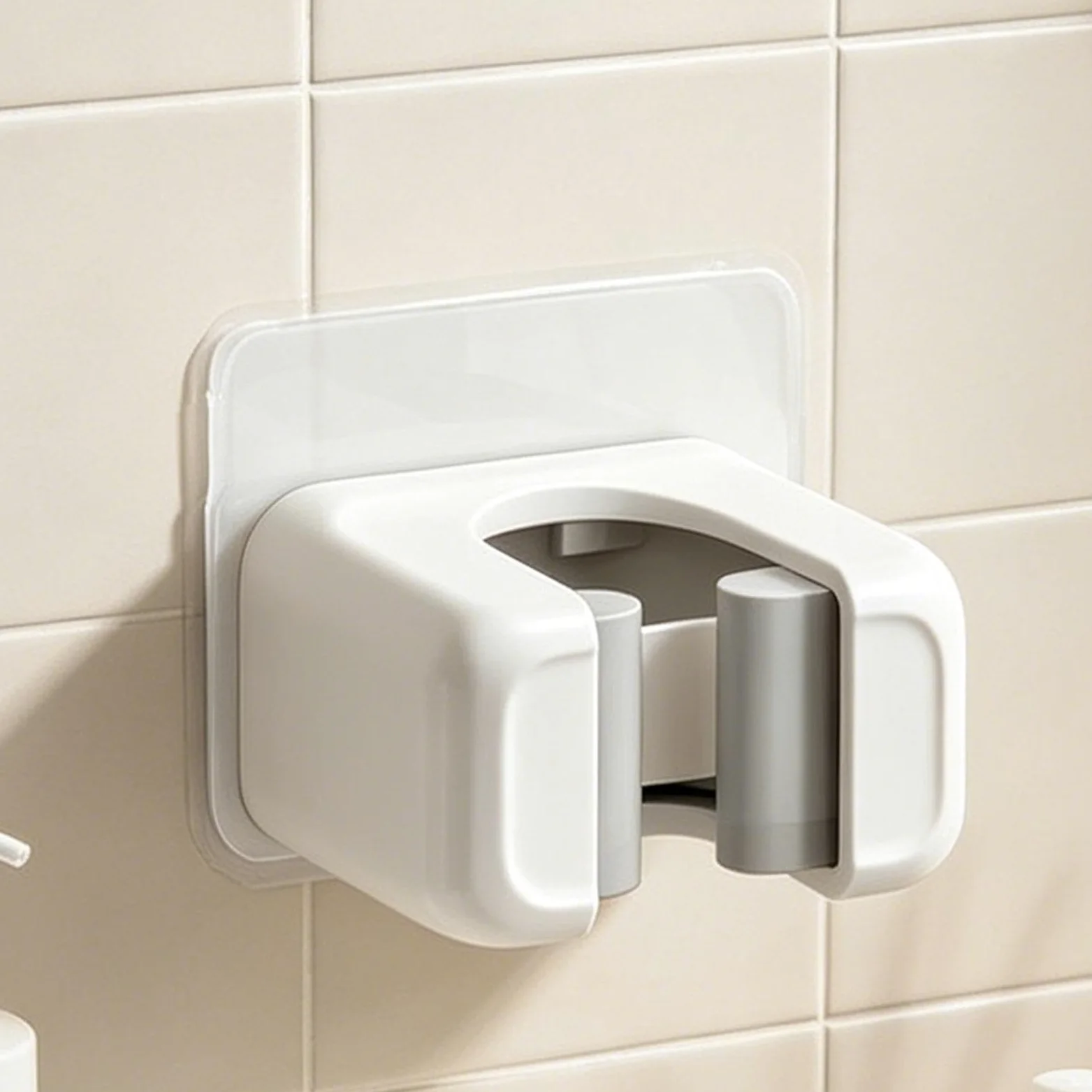 Soporte adhesivo para mopa - 2 piezas para ahorrar espacio, soporte de pared organizador para hogar, oficina, apartamento, RV, cocina, baño, garaje, laundry room, herramienta de almacenamiento