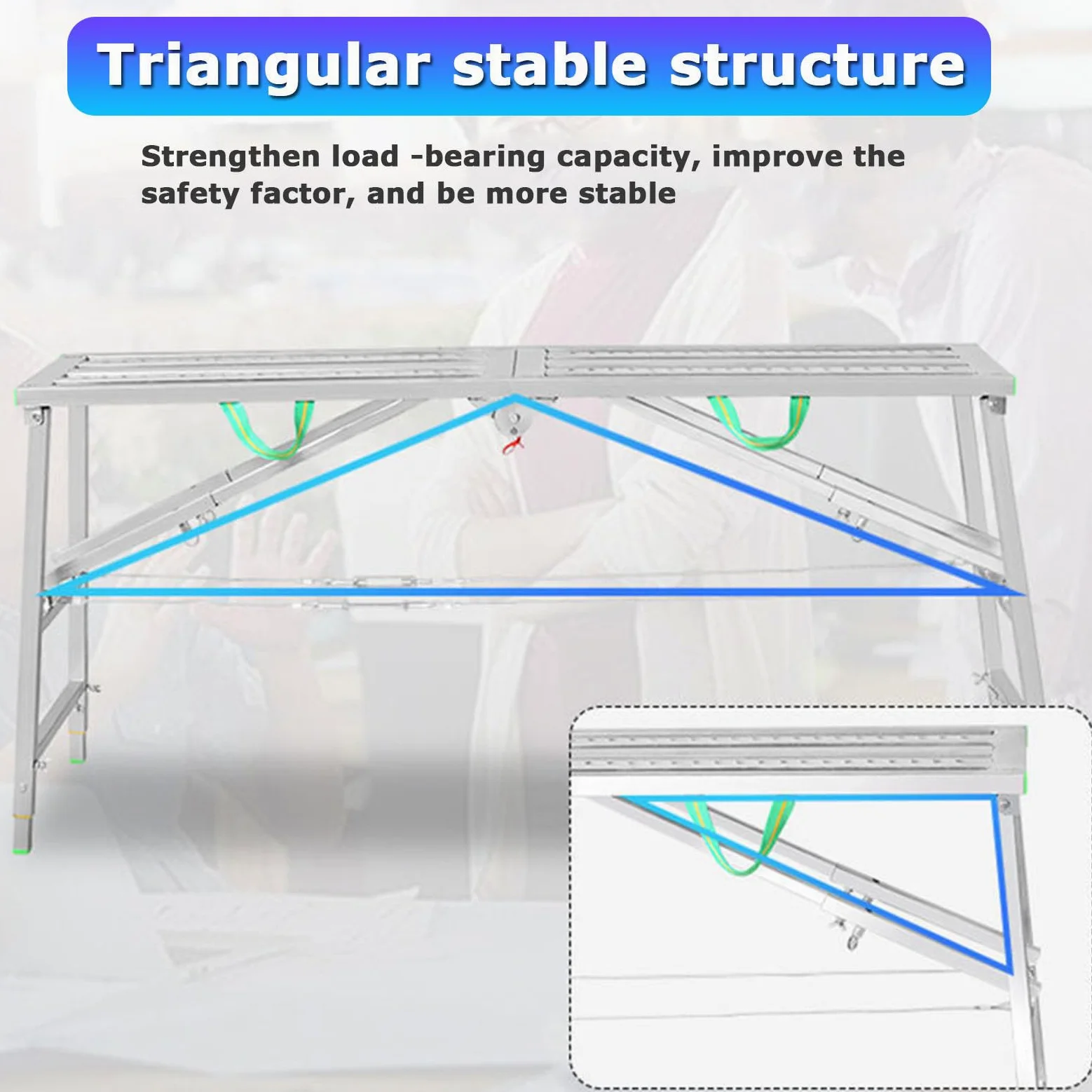 Andamio Multiusos de Altura Ajustable, Torre de andamio Plegable portátil para reformas y Bricolaje, 140 cm.