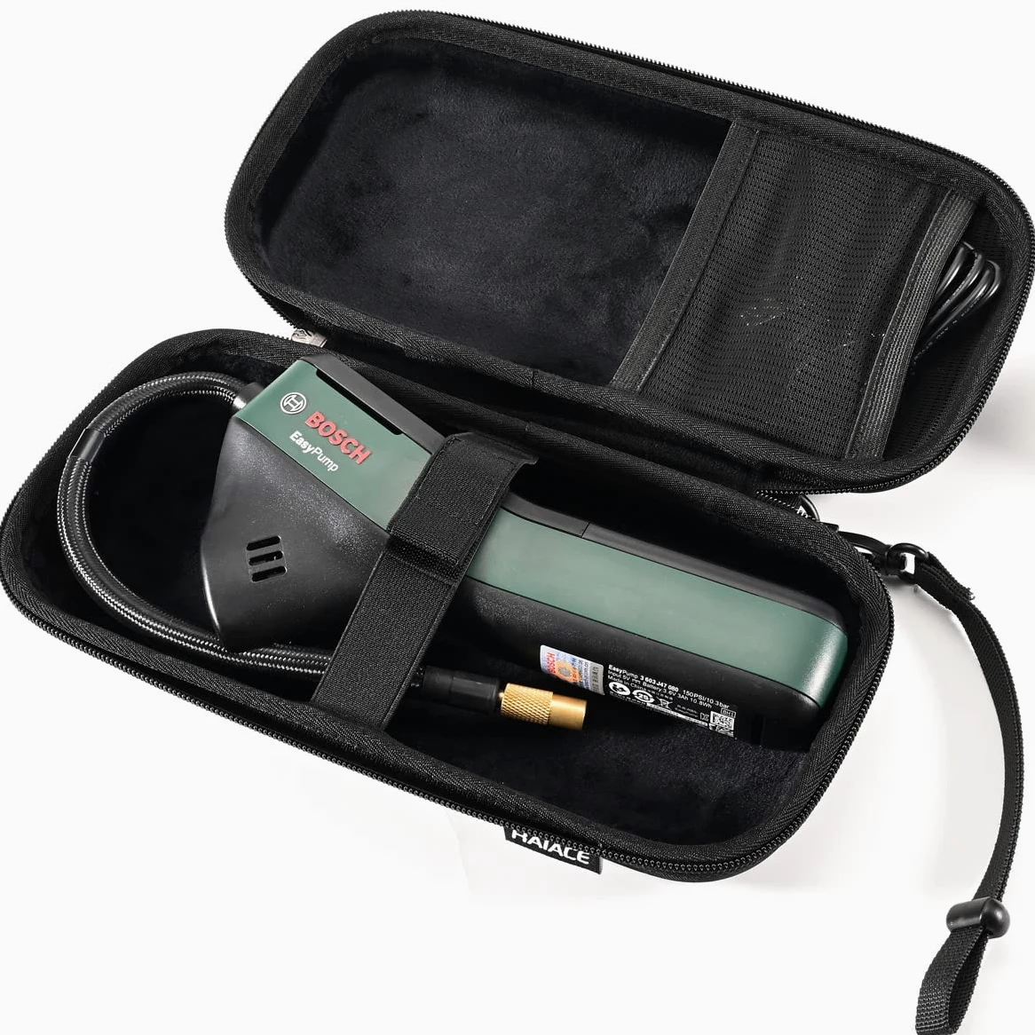RAIACE Maletín de almacenamiento rígido compatible con el mini compresor de aire eléctrico para hogar y jardín de Bosch, bolsa de transporte protectora para viajes. - Negro