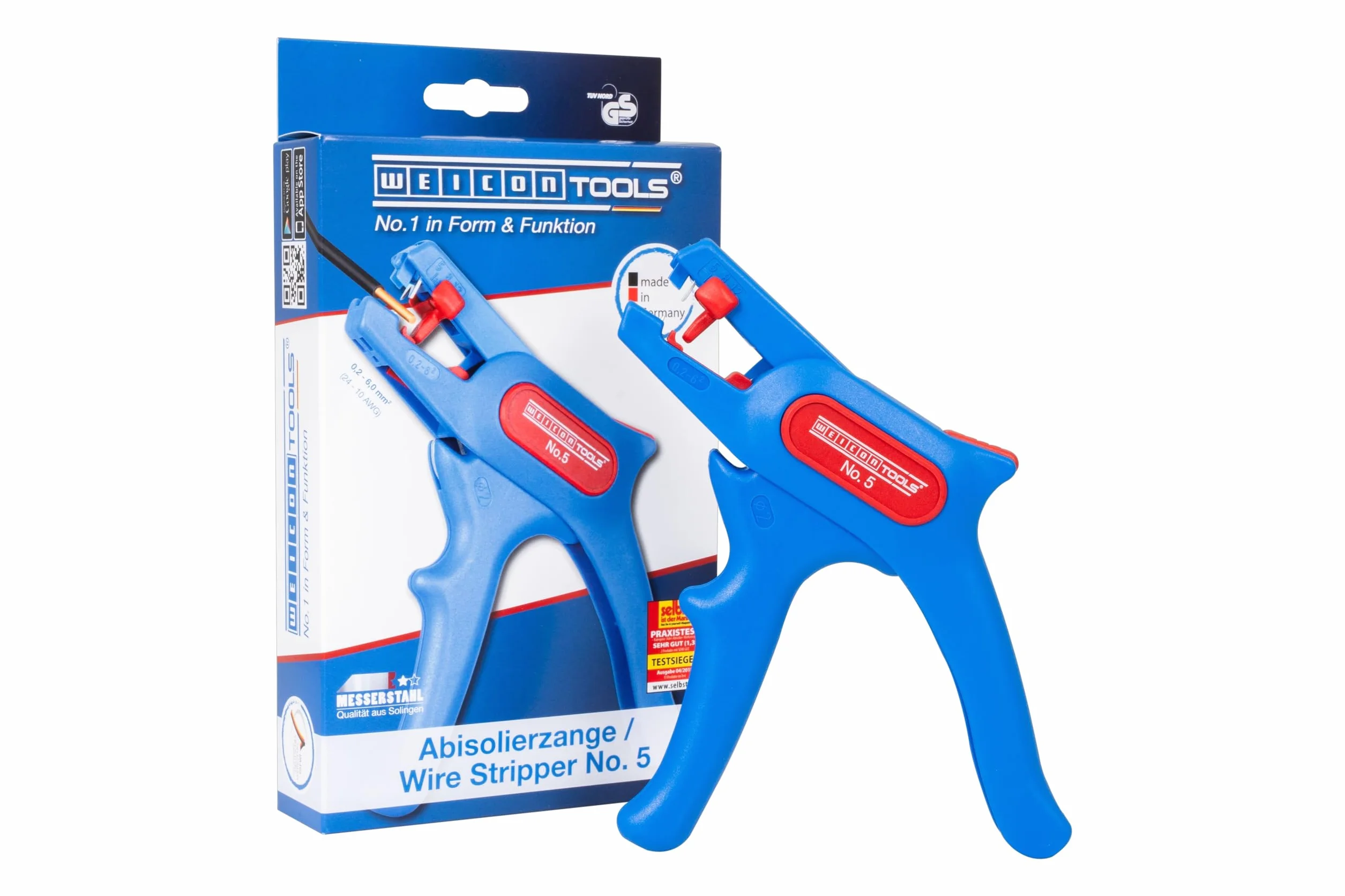 WEICON TOOLS Tenaza Pelacable No. 5 | Rango de trabajo 0,2 - 6 mm² | Automática