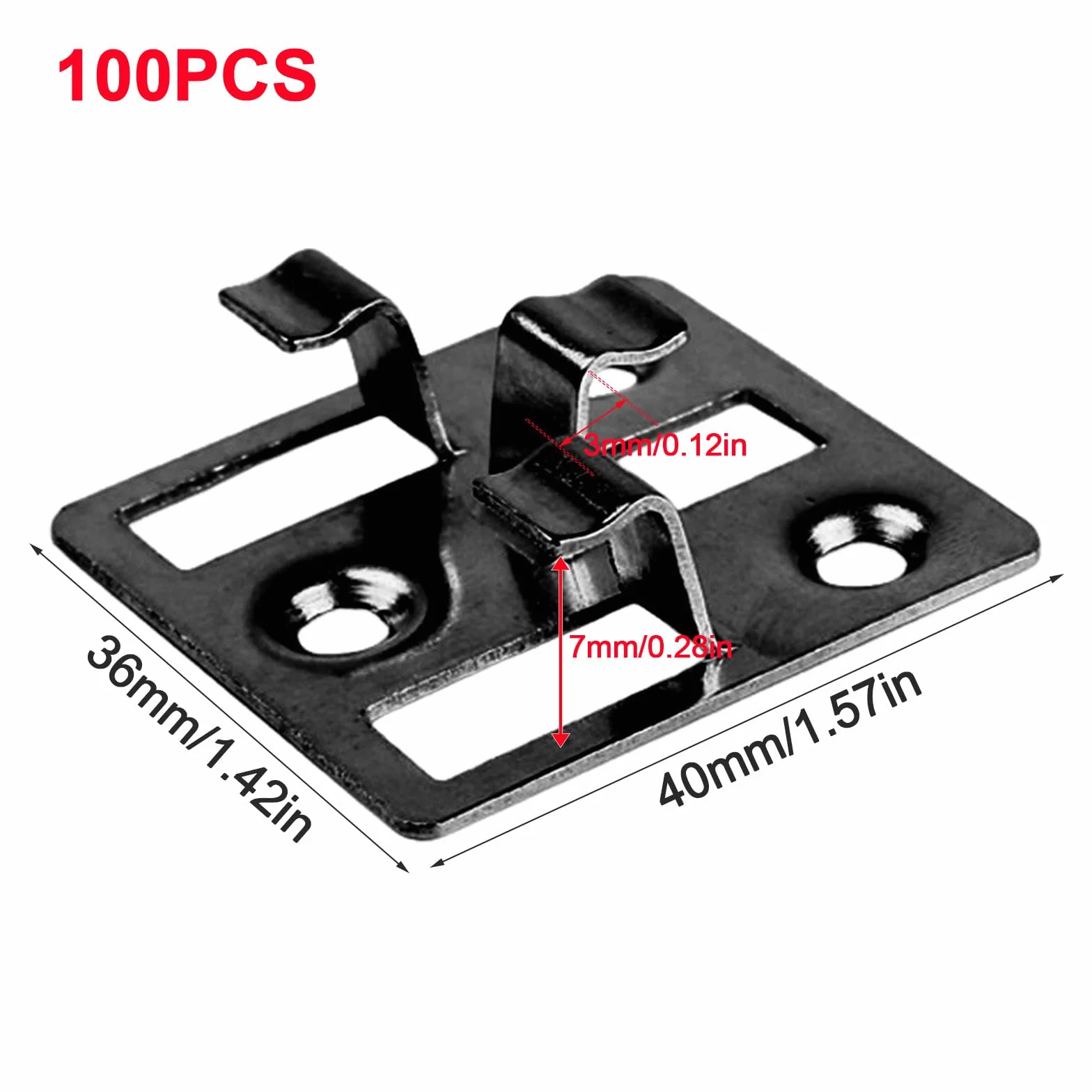 Clips para tablones de terraza de WPC, 100 unidades, acero inoxidable, fijación para terraza, clips de acero, espaciadores ocultos para tablones de terraza de WPC BPC (negro, espacio 3 mm, altura 7 mm