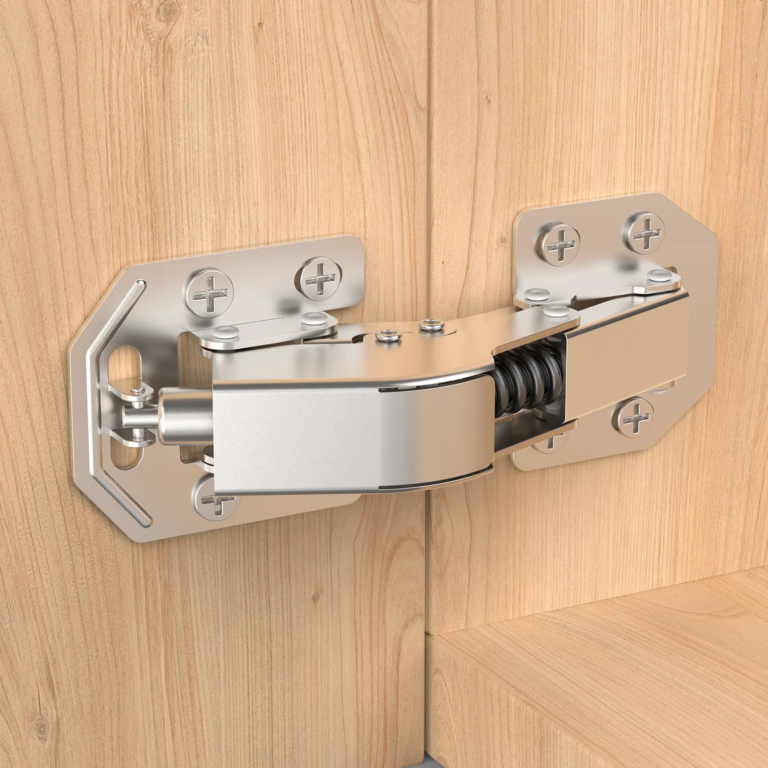 Furniware 4 piezas Bisagras Softclose 90° para Puertas de Armario, Instalación Fácil