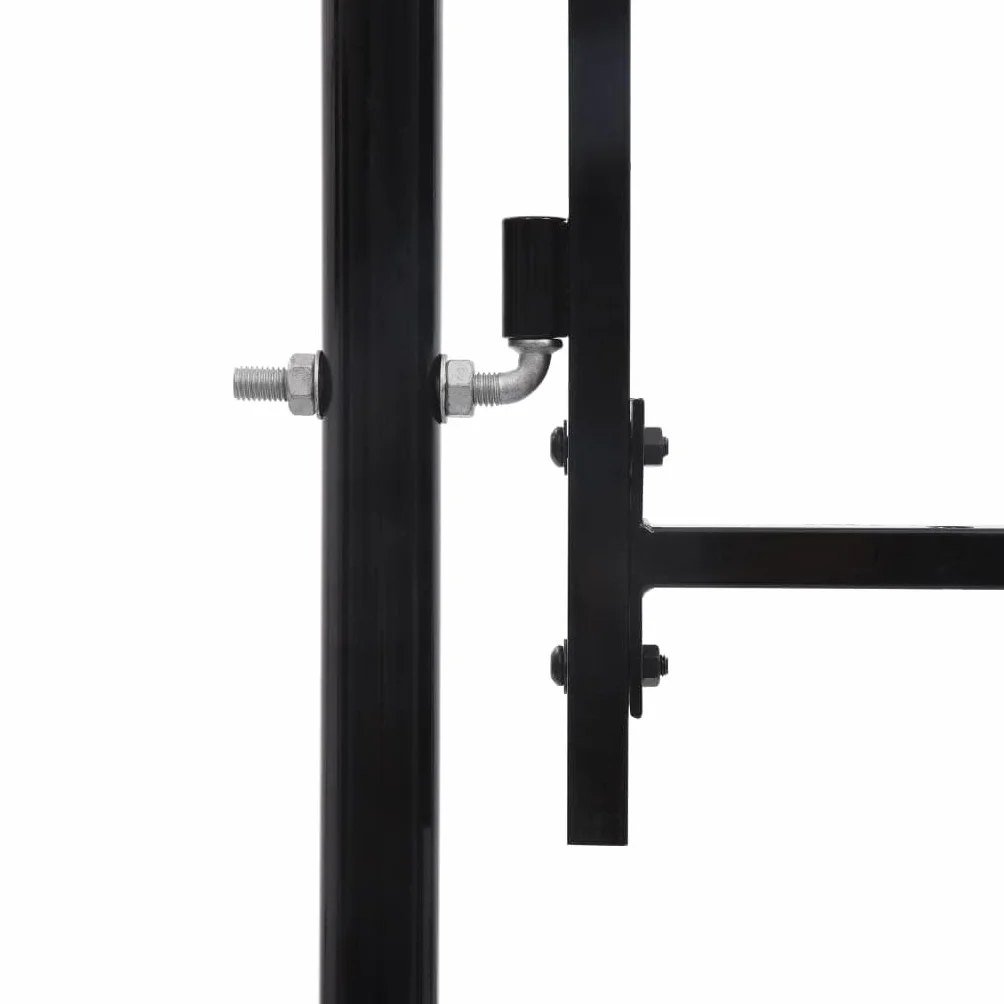Refined Cancela de Valla Doble Puerta de Jardín Entada Vallado Exterior con Puntas de Acero Negro (3 x 1.5 m)