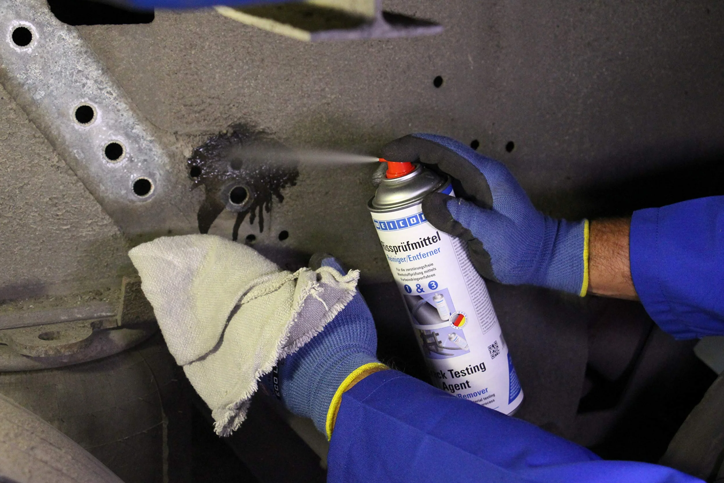 WEICON Spray Detector de Grietas - revelador 500ml Examen de materiales por el método de penetración de colorante