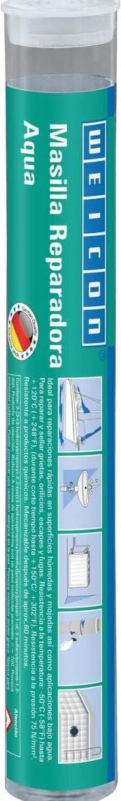 WEICON Masilla Reparadora Aqua | 115 g | De 2 componentes | Sistema de resina epoxi para aplicaciones bajo agua