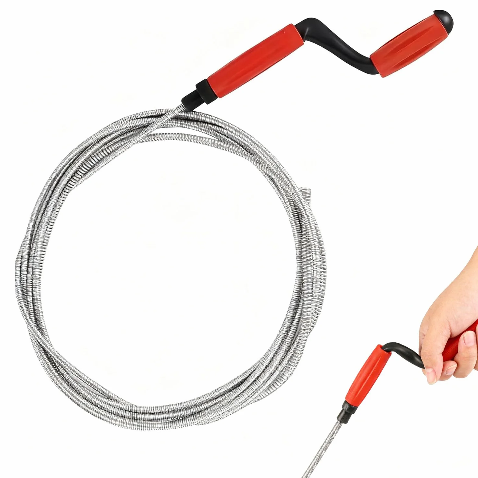 Desatascador de Tuberías 4.2 Metros Desatascador Fregadero Desatascador WC Espiral Manual Ideal