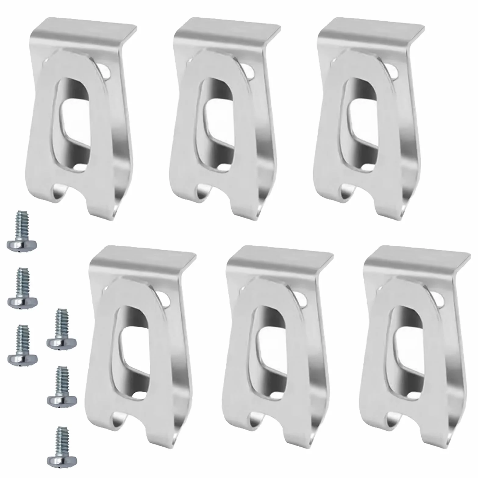 Clips de Gancho para Cinturón de Taladro Eléctrico, 6Pcs Ganchos de Repuesto para Cinturón con Tornillos, Clip de Cinturón de Acero Inoxidable Compatible con Makita