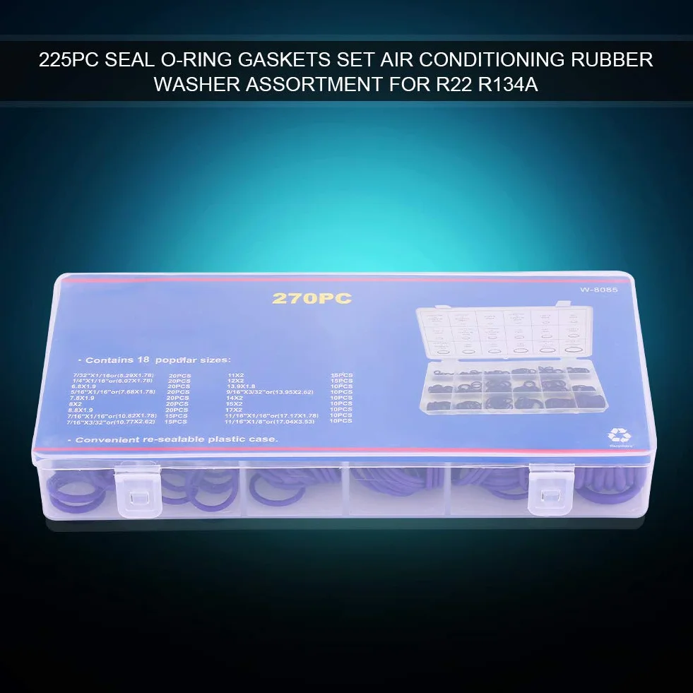 Kit de Anillo de AC o, 270 Piezas Aire de Automóvil Surtido o Anillos AC o Kit de Anillo Automotriz con Excelente Sellado para Reemplazo de Accesorios Profesionales (PURPLE)