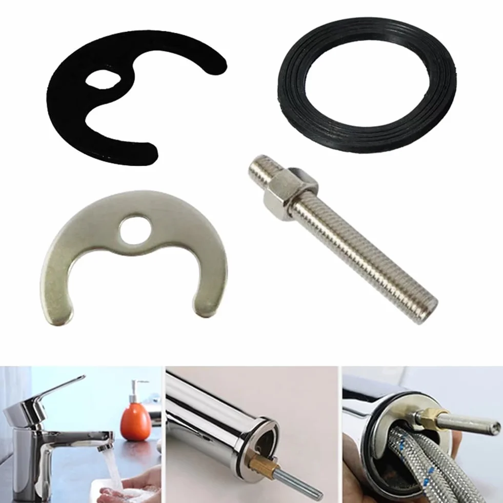 FUBESK Juego de fijación de grifo Pin Monobloque Kit de montaje de lavabo Soporte Bracket Tornillo para reparación de cocina, Juego de herramienta de fijación para lavabo o fregadero Monomando