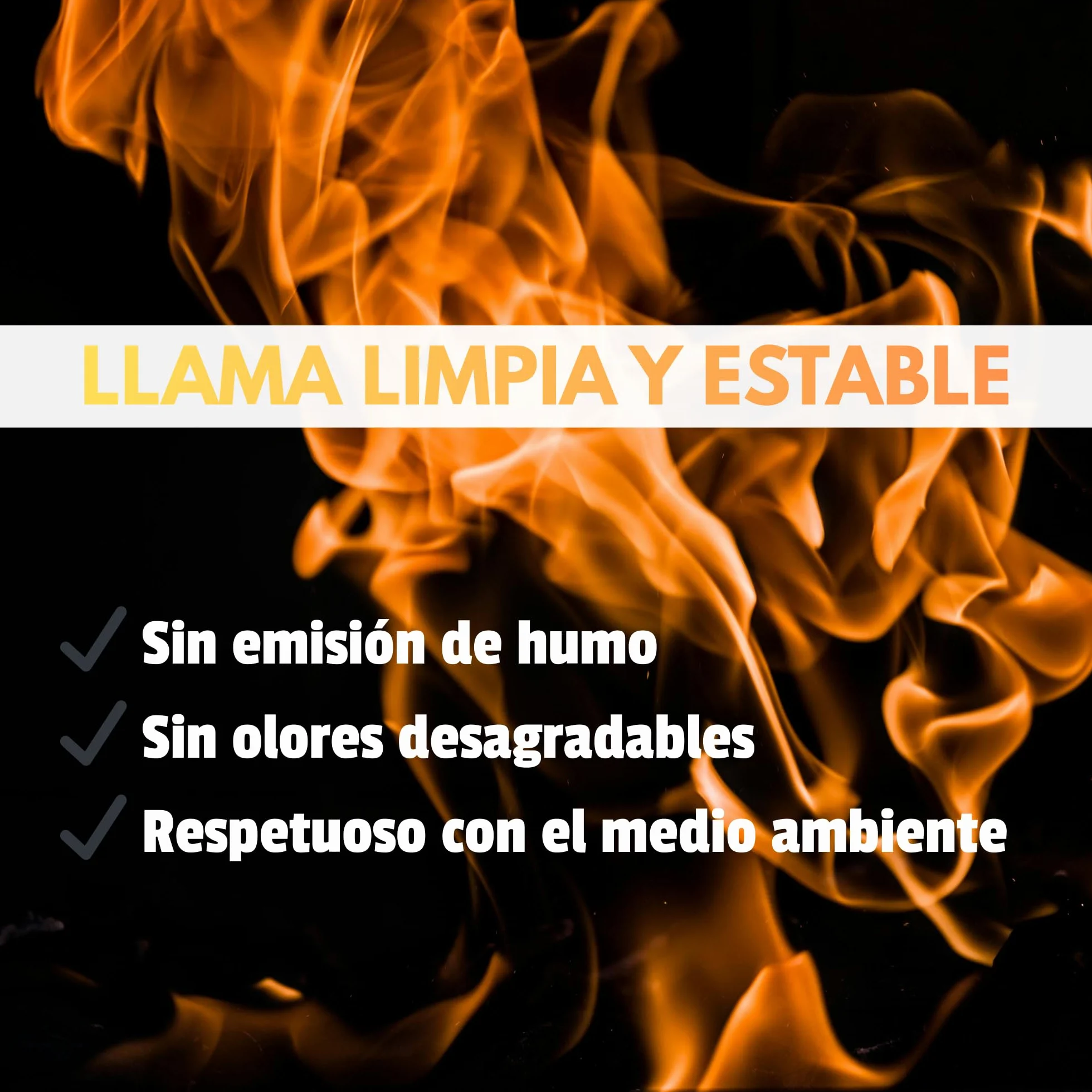 Bioetanol 99,9% Origen Vegetal 5 litros Combustible Limpio para Chimeneas