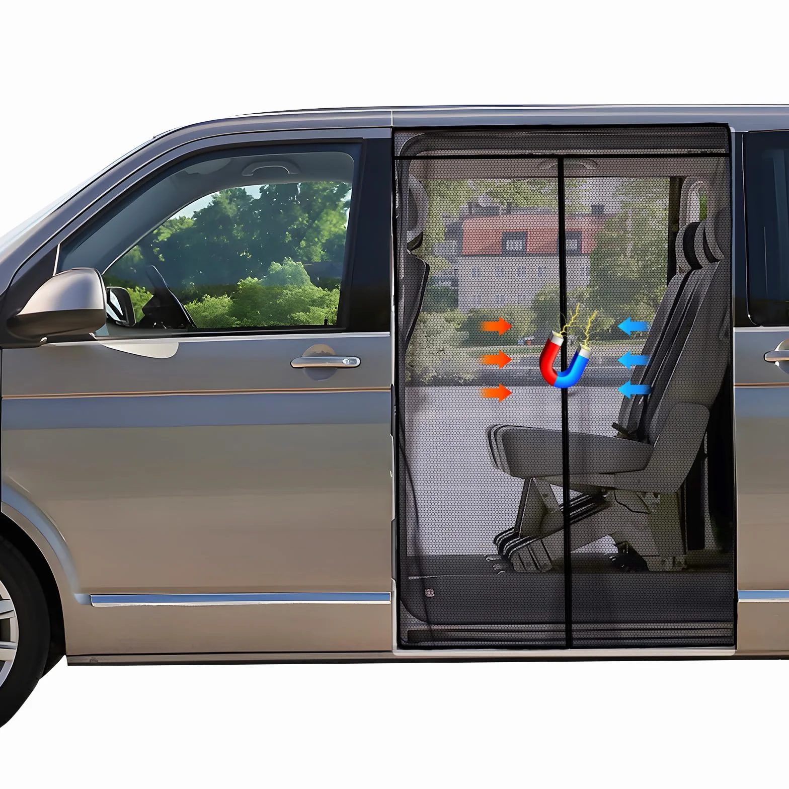 ZATOOTO Mosquitera Magnética para VW T5 T6 para Puerta Corredera - Cortinas Anti-Insectos para Camper Coche Furgonetas - Protección Solar Puerta Lateral Camping