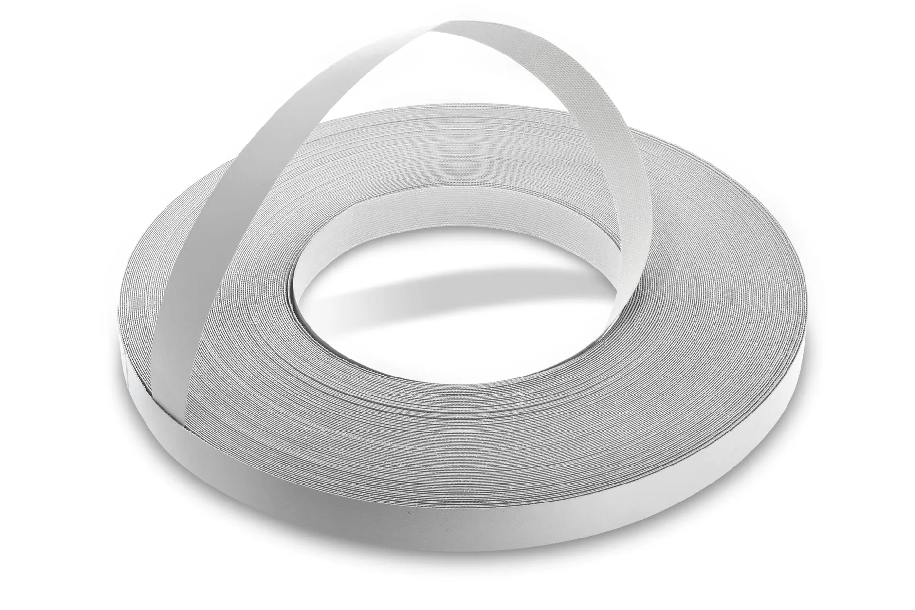 Cinta adhesiva de melamina gris perlado de 19 mm, rollo comercial de 50 m, aplicación de madera para planchar