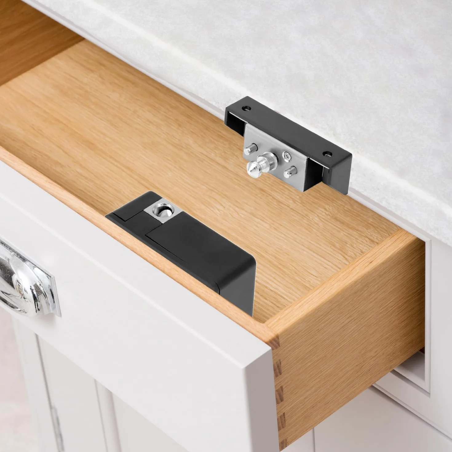 Cerradura de cajón RFID QWORK, Cerraduras ocultas para armario, Negro