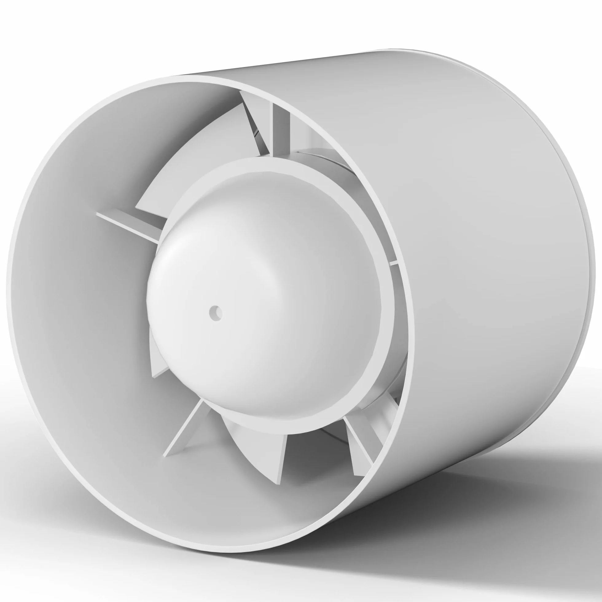 Ventilador de tubo de 100 mm, silencioso, 130 m³/h, para baño, cocina, sótano, invernadero, color blanco