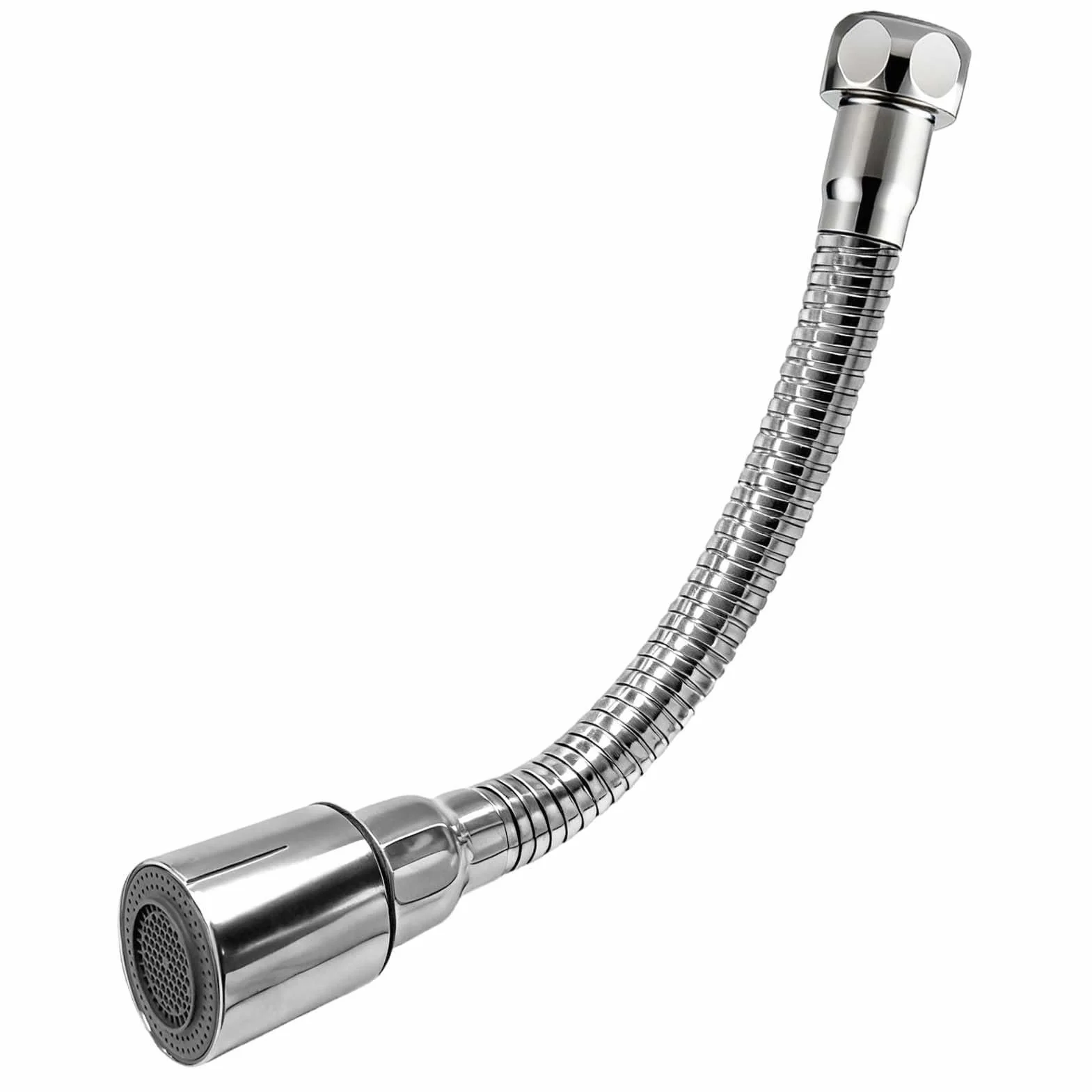 Alargador Grifo Cocina 20cm de acero inoxidable, Extensor Grifo Cocina, Adaptador Extensor Grifo Flexible 360º para Mayoría de Grifos de Cocina y Baño