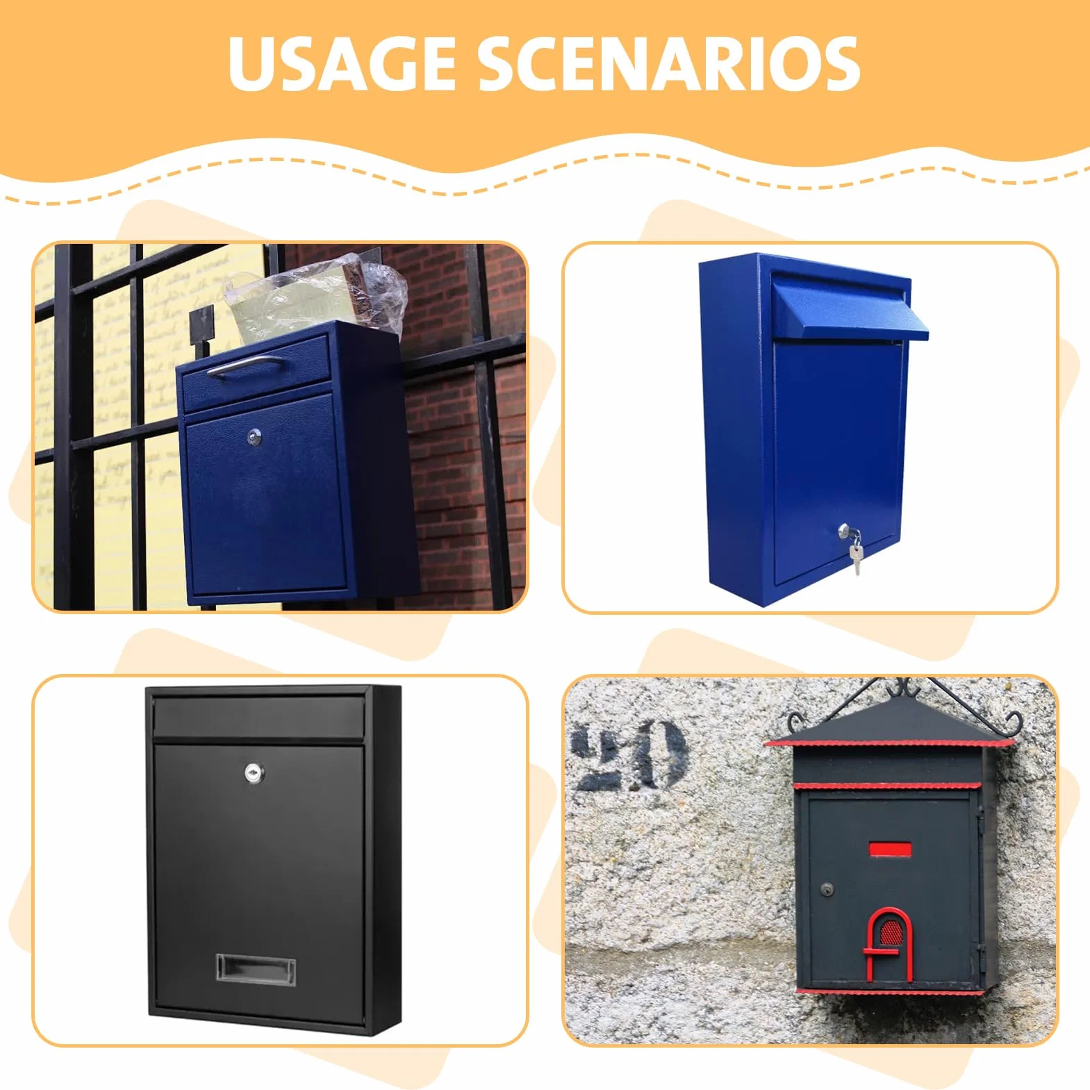 Cerradura de Buzón con 4 Llaves y 5 Placas, Levas 16mm, Diámetro 18mm, para Puertas de Armario