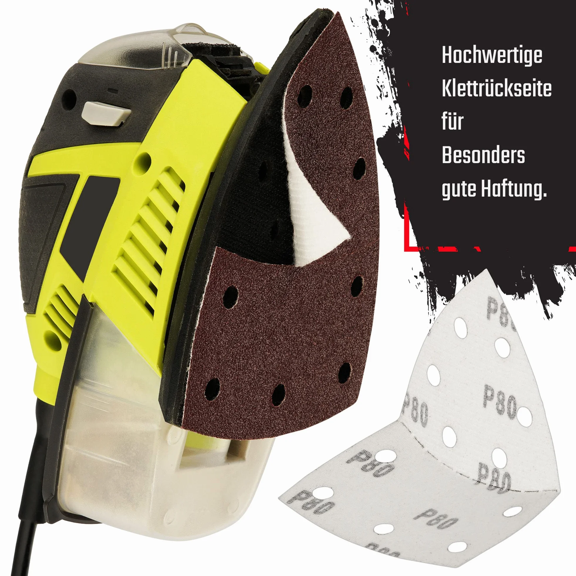 Fd-Workstuff Prio-Schleifdreiecke | 25 Stück | 11-Loch | 105 x 152 mm | Korn 40 | für Multischleifer | Schleifblätter | dreieckige Schleifpads | Schleifpapier