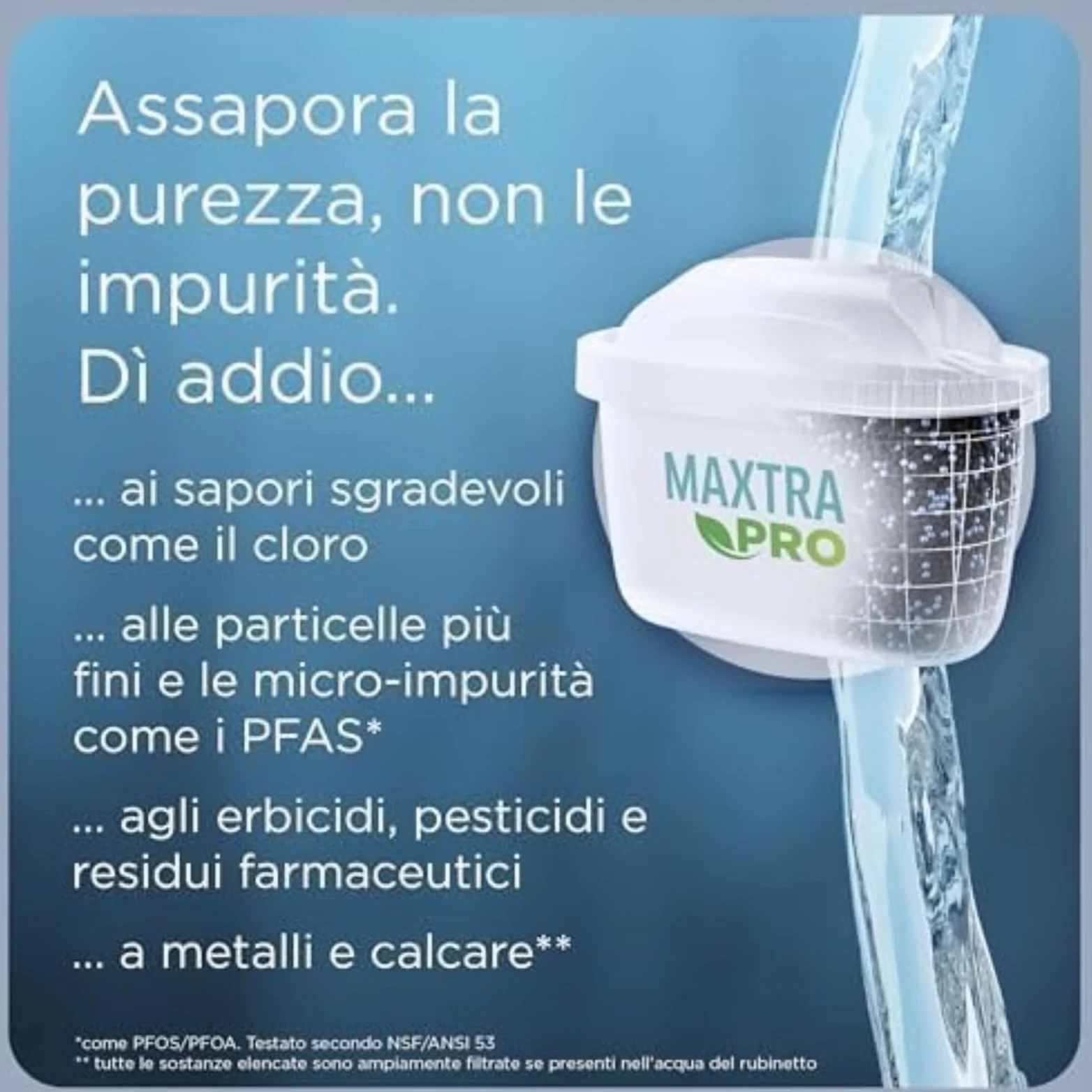 Filtro de agua potable, reduce cloro, sarro, PFAS y metales, compatible con botellas de agua con filtro, 1 caja (6 unidades)