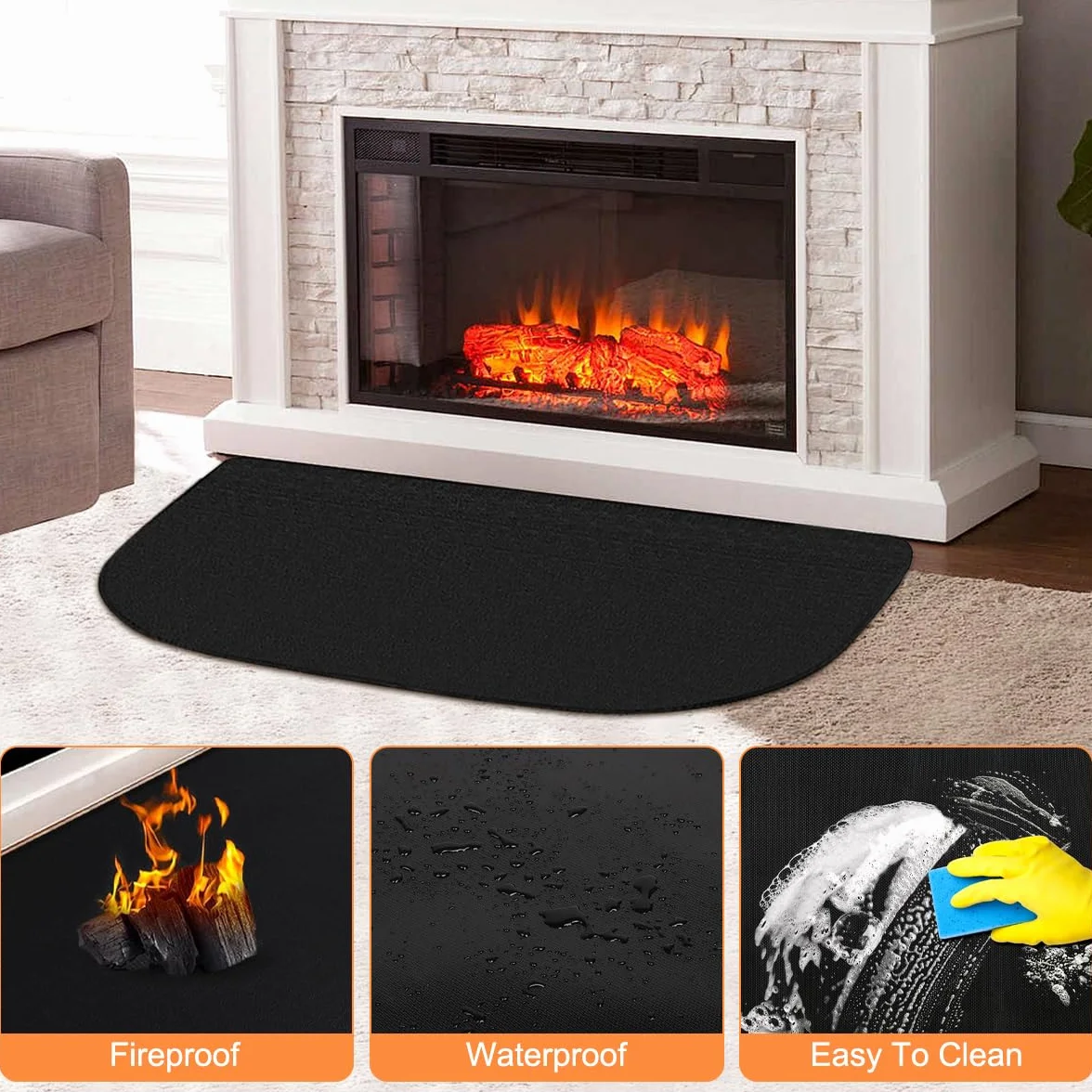 Placa Protectora ignífuga para Estufa de leña, Alfombras Ignifuga para Chimenea, Resistentes Al Fuego, Alfombra Barbacoa, Alfombra Ignifuga, Protege Suelos O Alfombras De Quemaduras