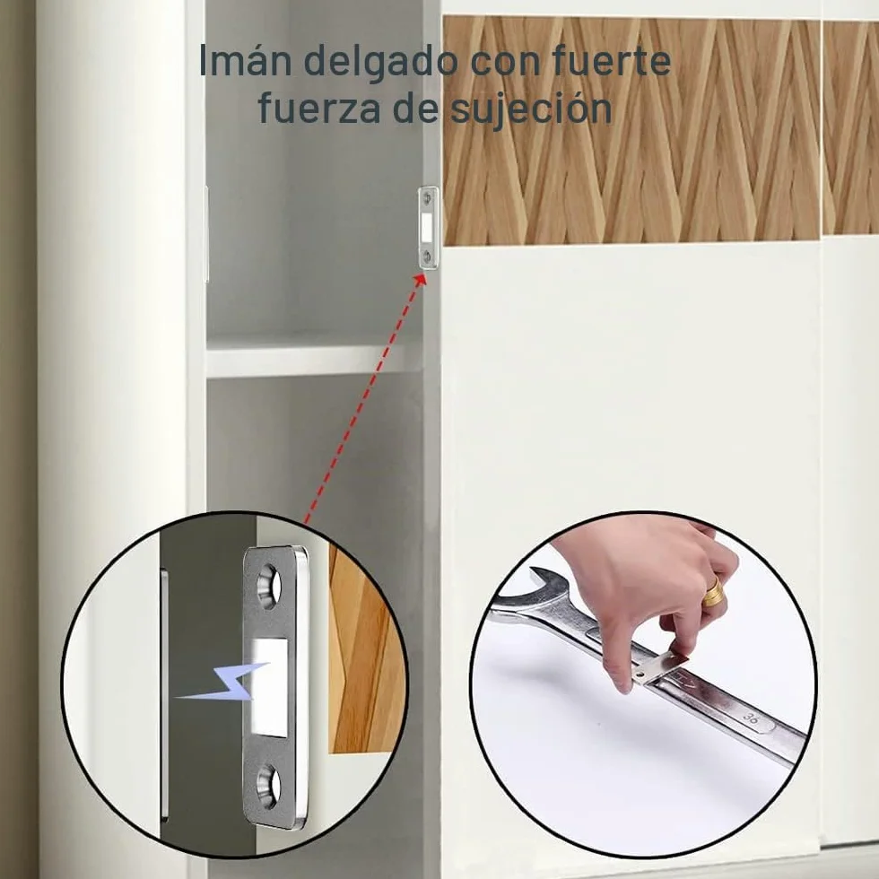 Imanes magnéticos fuertes para armario 4 unidades autoadhesivos acero inoxidable