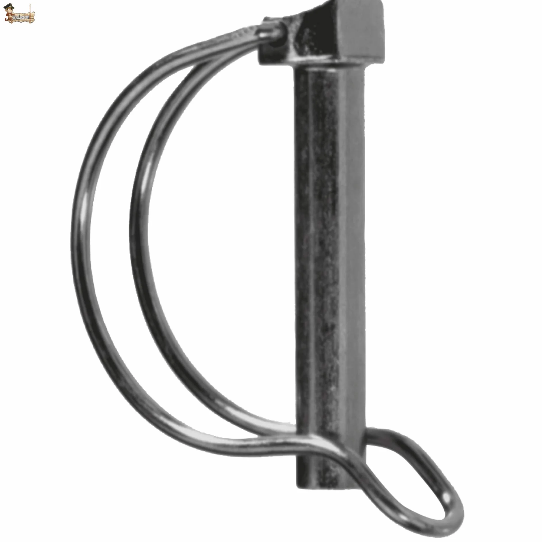 BricoLoco Pasador anilla centro eje – media luna. Pasador eje bulón acero cincado. Pasador de seguridad. Remolque. Pin liberación rápida. (10 uds. 10x50)