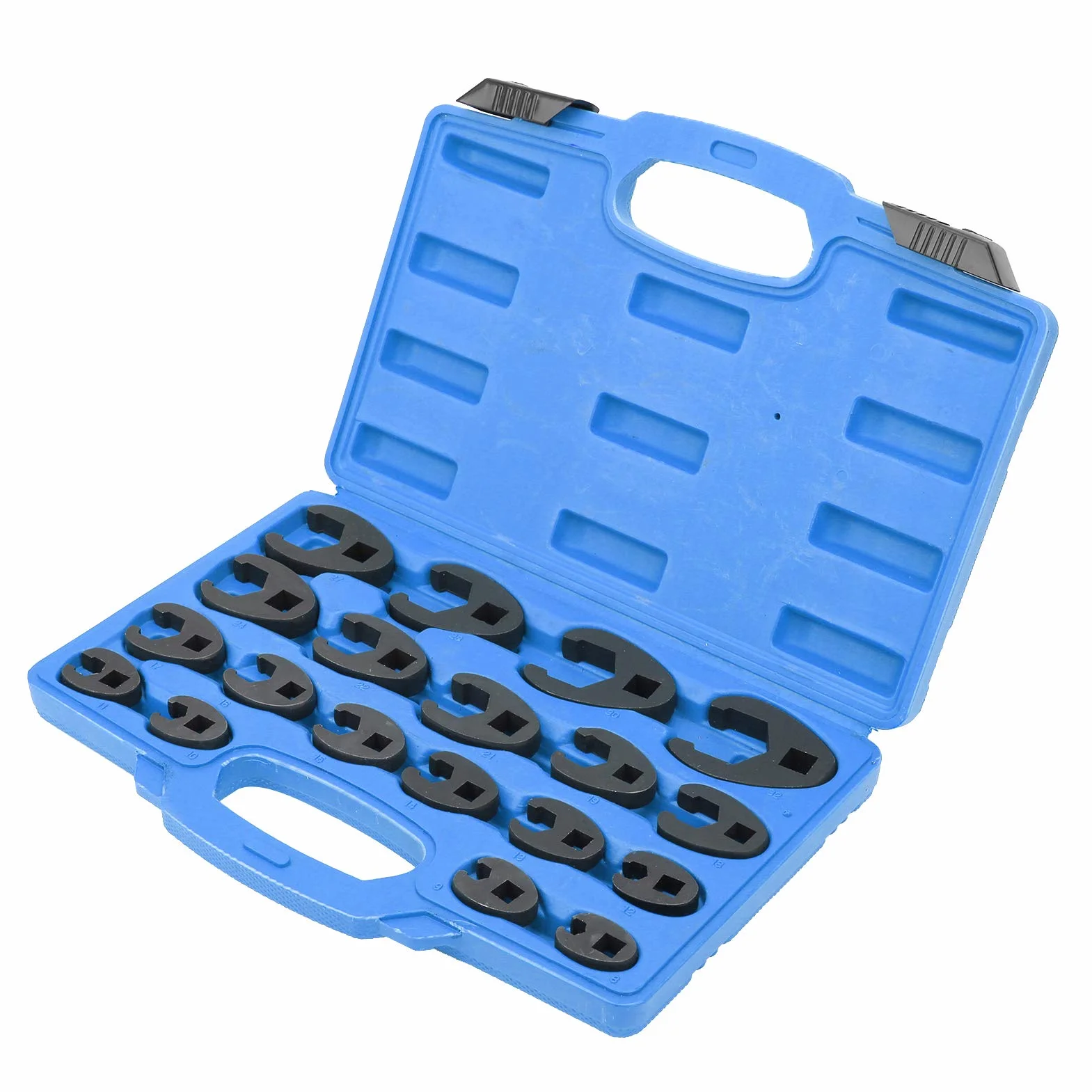 Juego de 19 llaves de pata de gallo de 8 a 32 mm, de acero al cromo-molibdeno, para barra de extensión de carraca de 3/8 pulgadas de 1/2 pulgadas