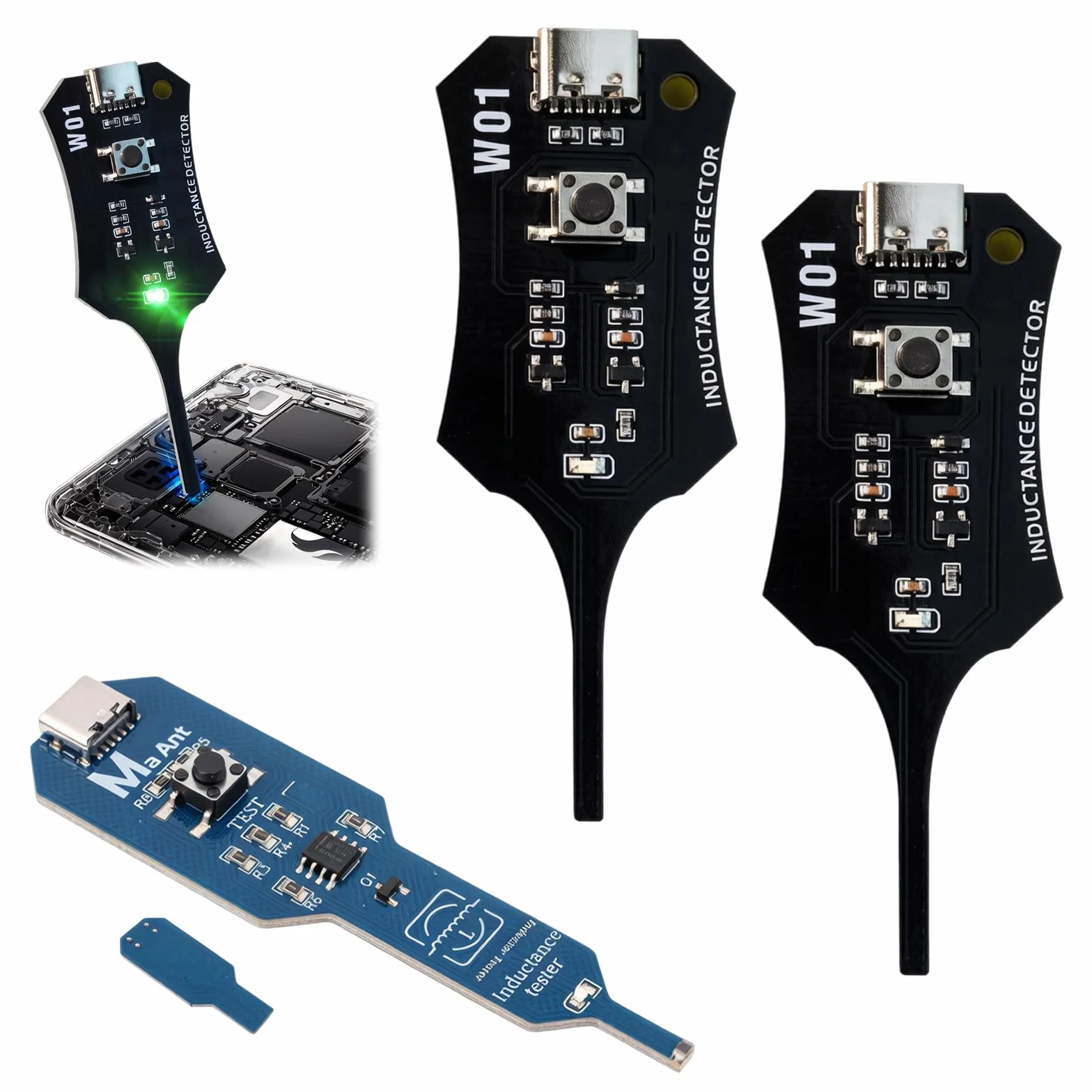 Probador de Inductancia Portátil Preciso, Medidor de Inductancia 3 Unidades con Chip Rápido para Electrónica