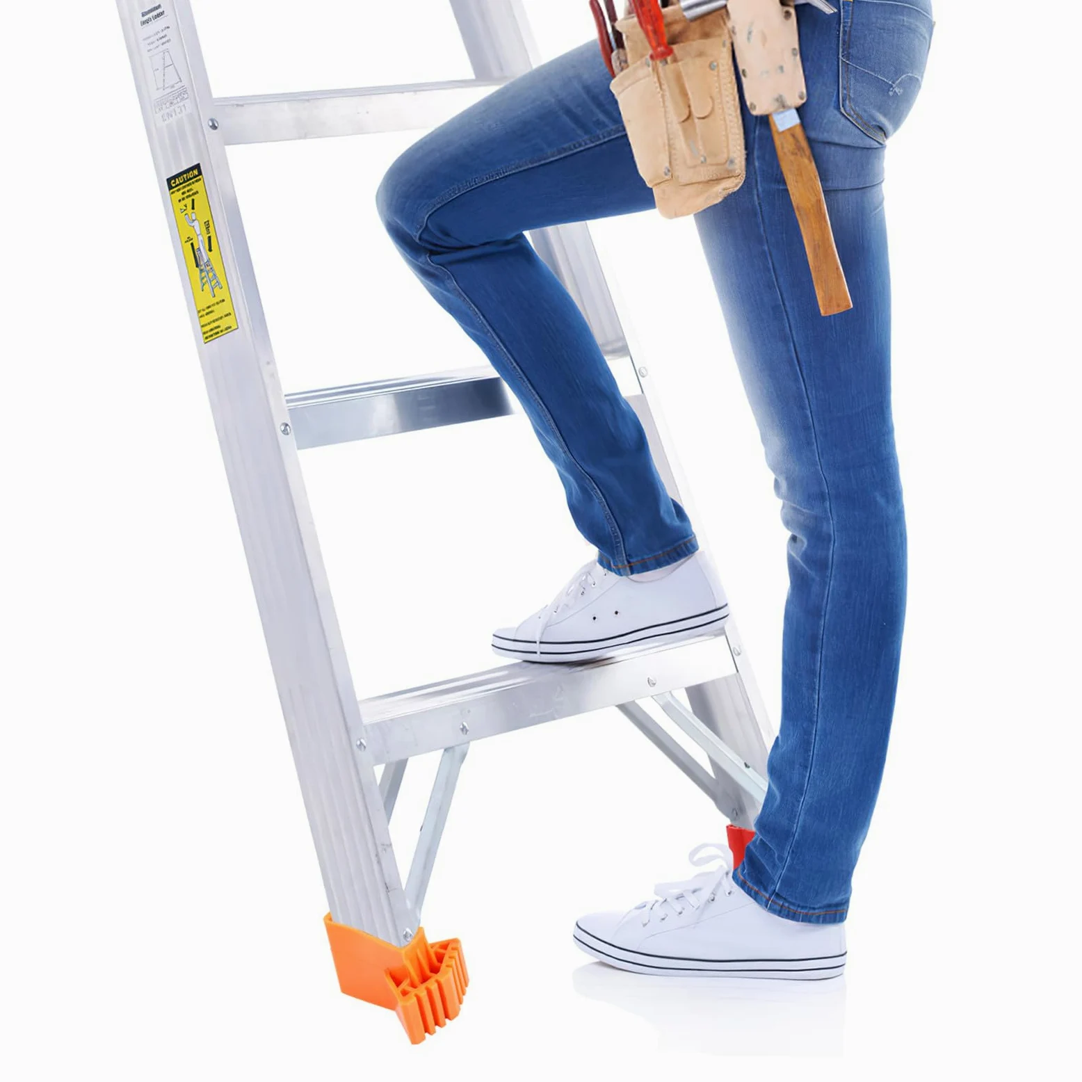STOBAZA Cubiertas de Goma para Pies de Escalera 50X20 MM, Juego de 4 Piezas Resistentes, Antideslizantes para Escaleras de Aluminio en Hogares