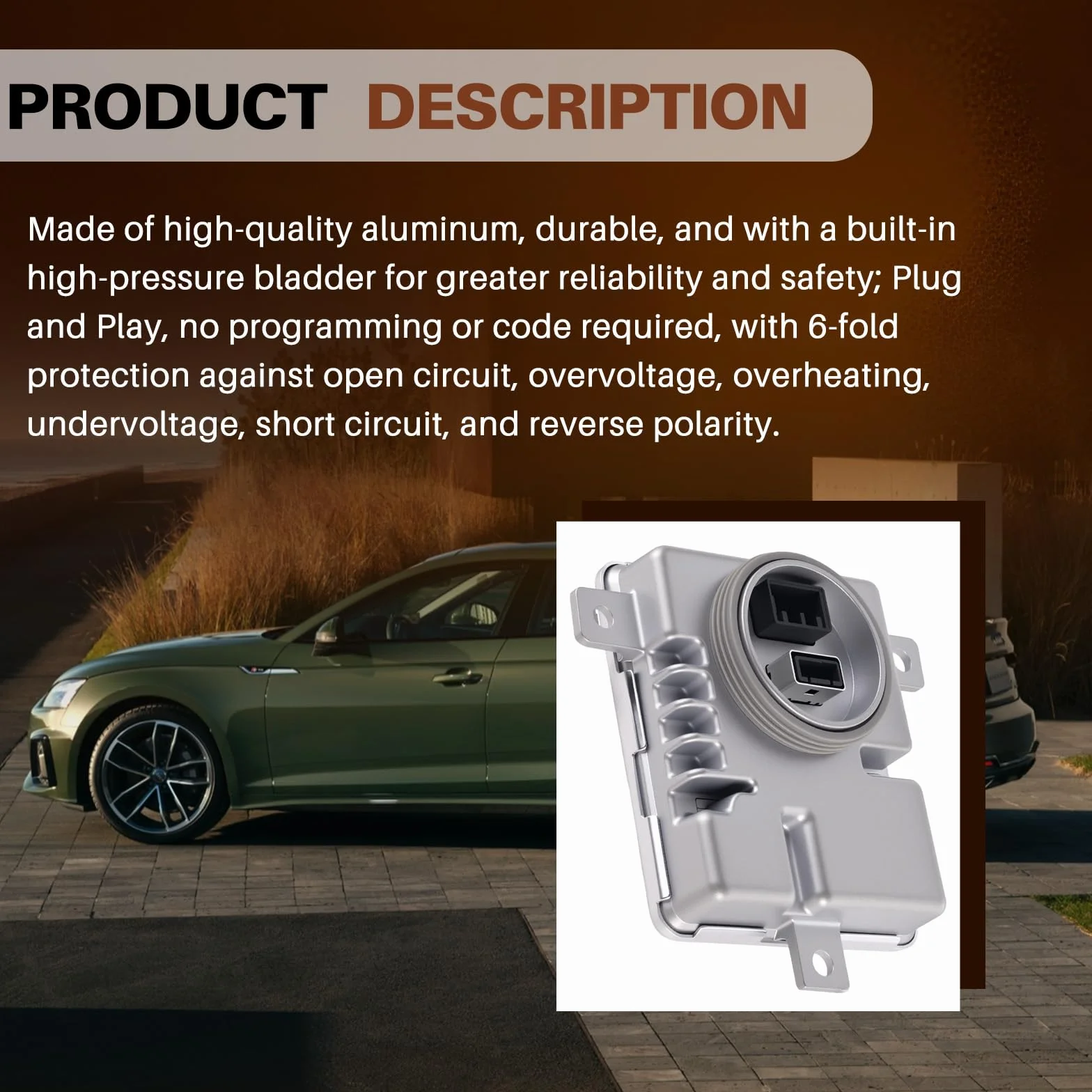 Unidad de control de balastro HID para faros de xenón, compatible con Audi A3, A4, A6, A5, A7, A8, Q3, Q5, Alhambra y Transporter. Compatible con D3S, D3R, D4S y D4R. 8K0941597C 8K0941597