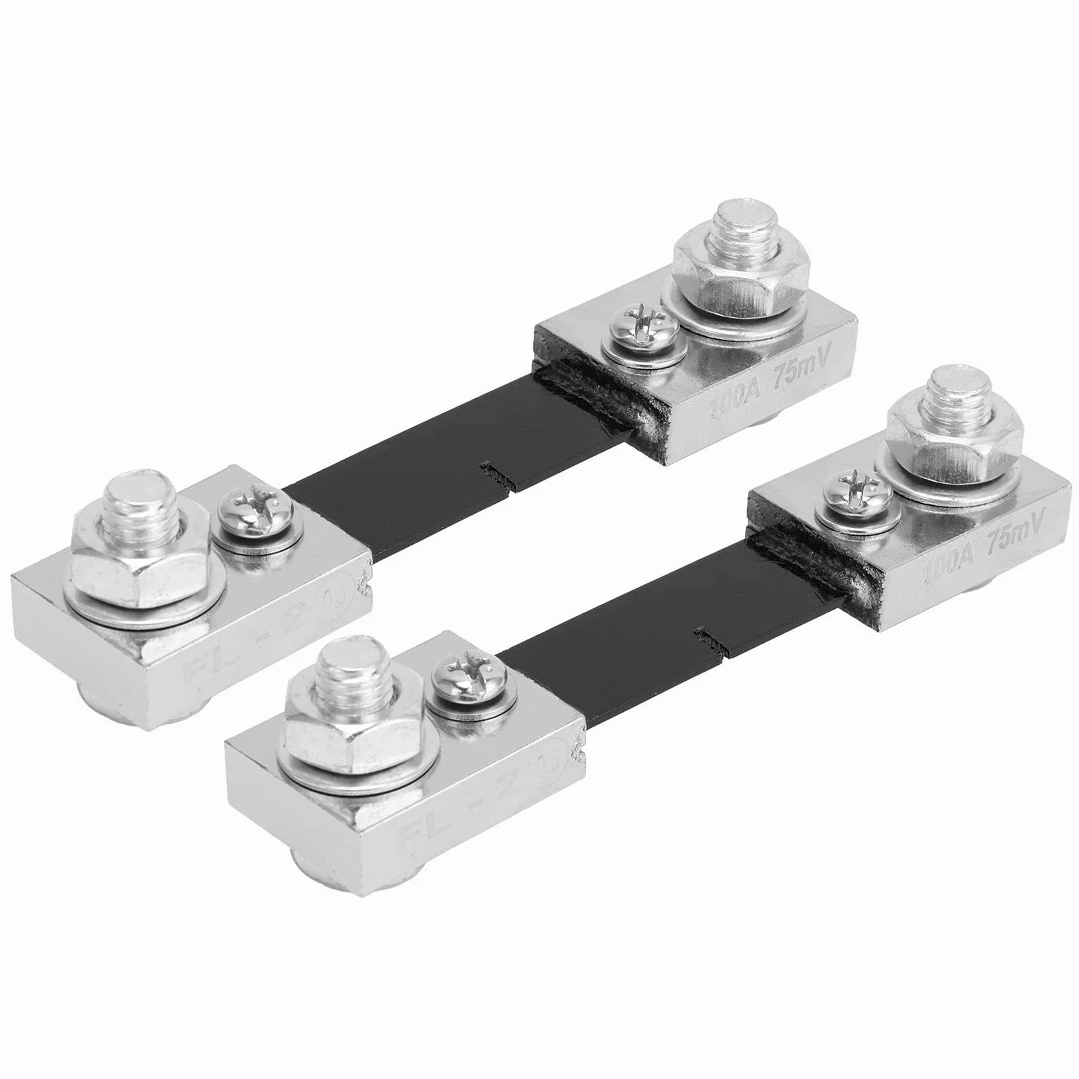 2 Uds Amperímetro Shunt, 75mV 100A DC Resistencia De Derivación De Corriente De Gran Alcance AMP Derivación De Corriente con Base De Aislamiento para Amperímetro Digital Medidor Analógico