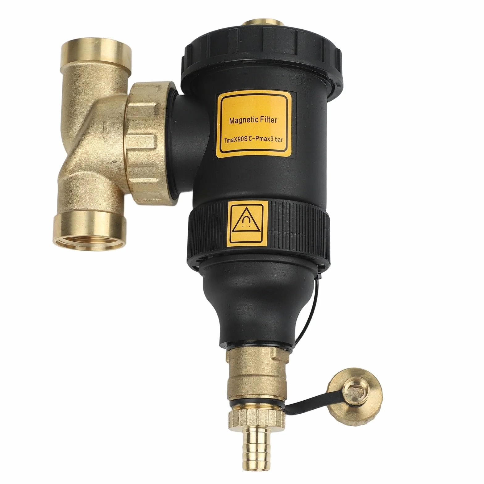 Filtro de calentador de agua para equipos HVAC con pantalla de malla radial y anillo magnético extraíble para capturar impurezas y prolongar la vida útil de la caldera (DN25/1 pulgada hembra