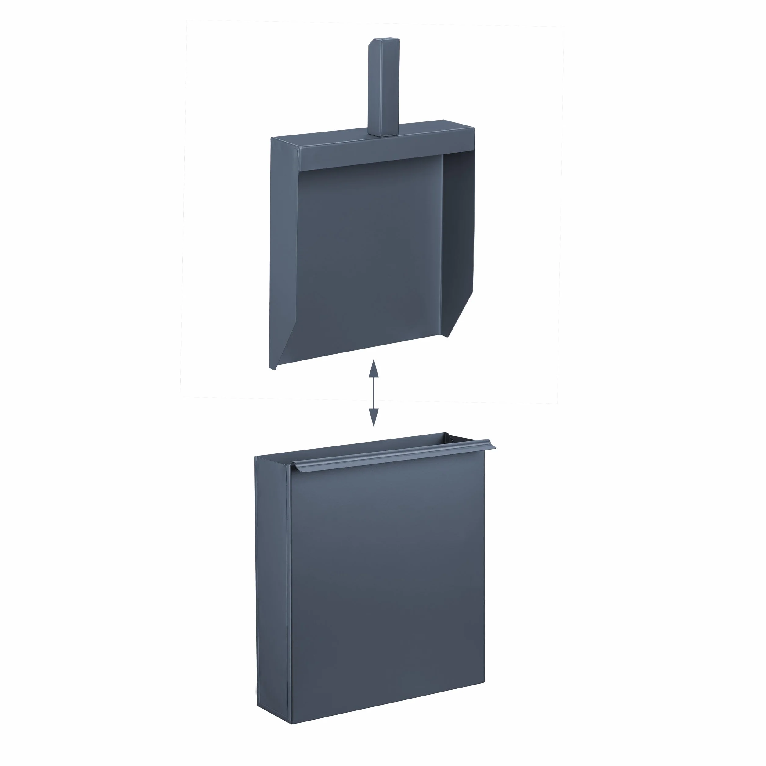 Relaxdays Caja Cenizas Recogedor, Acero, Contenedor Cenizas Chimenea y Estufa, 35,5 x 23 x 9 cm, Pala Cenizas, Antracita