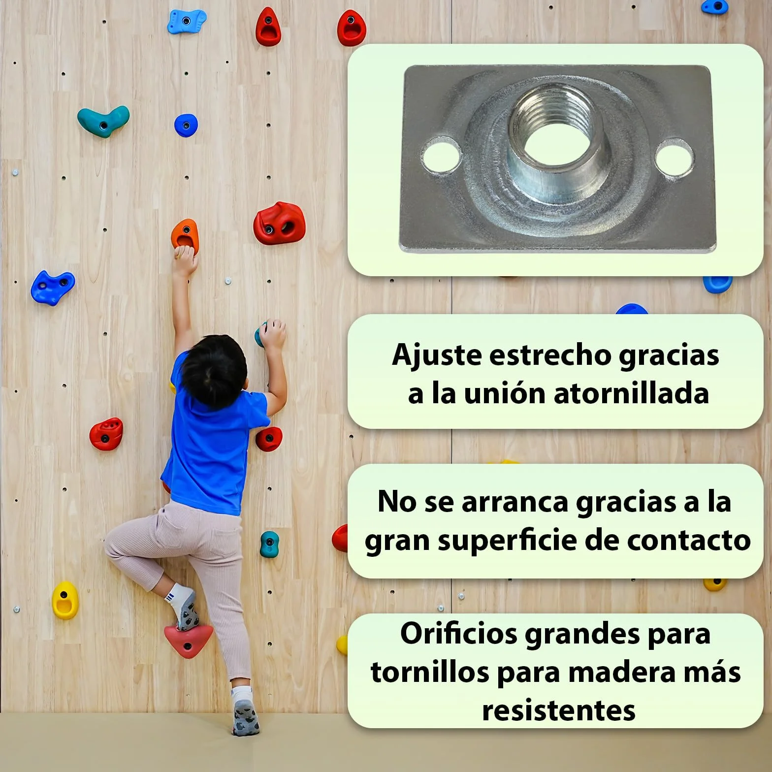 ALPIDEX 100 Tuercas en T M10 para Atornillar, Base Rectangular Galvanizadas DIN EN 12572-2 para Rocódromo, Presas y Muebles