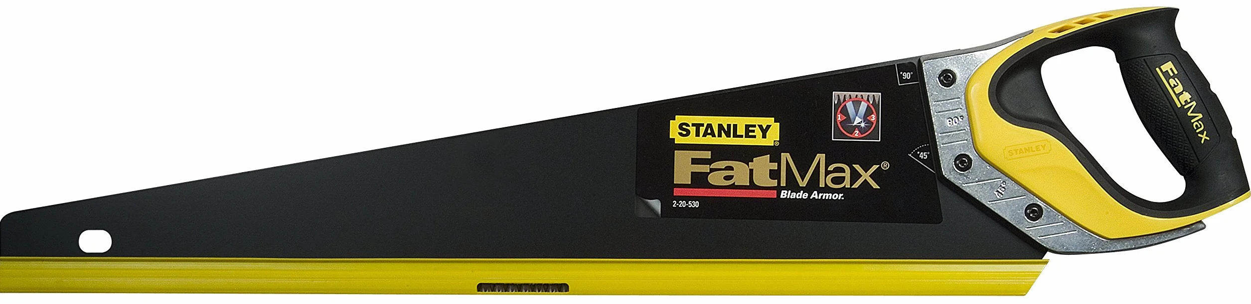 STANLEY FATMAX Serrucho Gen2, Longitud 550mmx1mm, corta hacia delante y atrás, capa de Appliflon para reducir atascos, 7 dientes por pulgada, mango ergonómico, 2-20-530