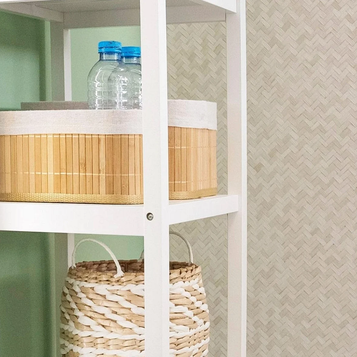 LOLAhome Estantería Bambú Natural 3 Baldas Baño 33x36x85 cm