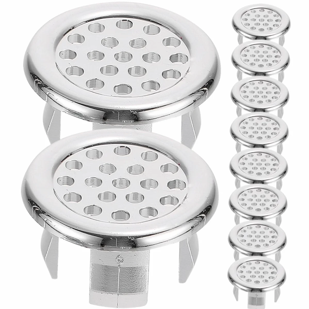 Tapa de Desbordamiento Redonda para Lavabo de Baño, 10 Piezas de Plástico Portátil Que Previenen la Fuga de Agua Diseño Elegante y Acabado Limpio