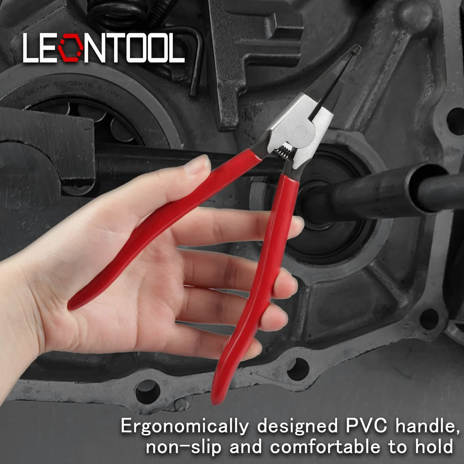 LEONTOOL, Alicates especiales de clip circular de 20 cm, de apertura de arandela de punta de ángulo inverso para cajas de transferencia y transmisión