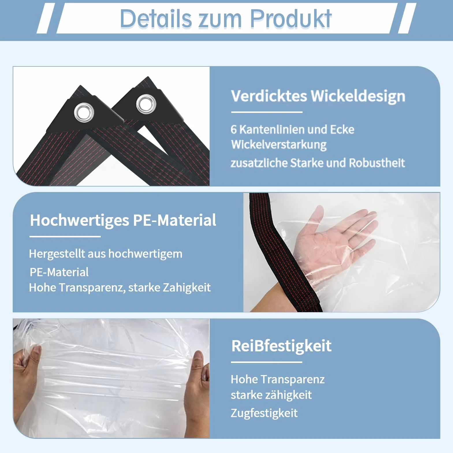 Lona Impermeable Transparente con Ojales, para Muebles de jardín, para Exteriores, Impermeable, Aislamiento de Plantas, Resistente al Polvo, con Cuerda de 2 x 2 m