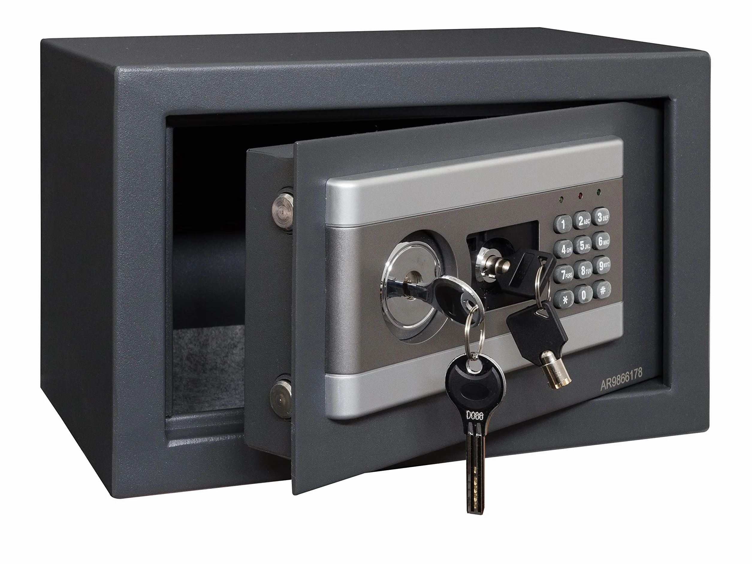 ARREGUI Stylo 19010-S1 Caja Fuerte de Acero Con Apertura de Doble Seguridad, Cerradura Electrónica más Llave, con Códigos Programables, Caja de Seguridad para Hogar y Negocios, 20 x 31 x 20 cm, 8 L