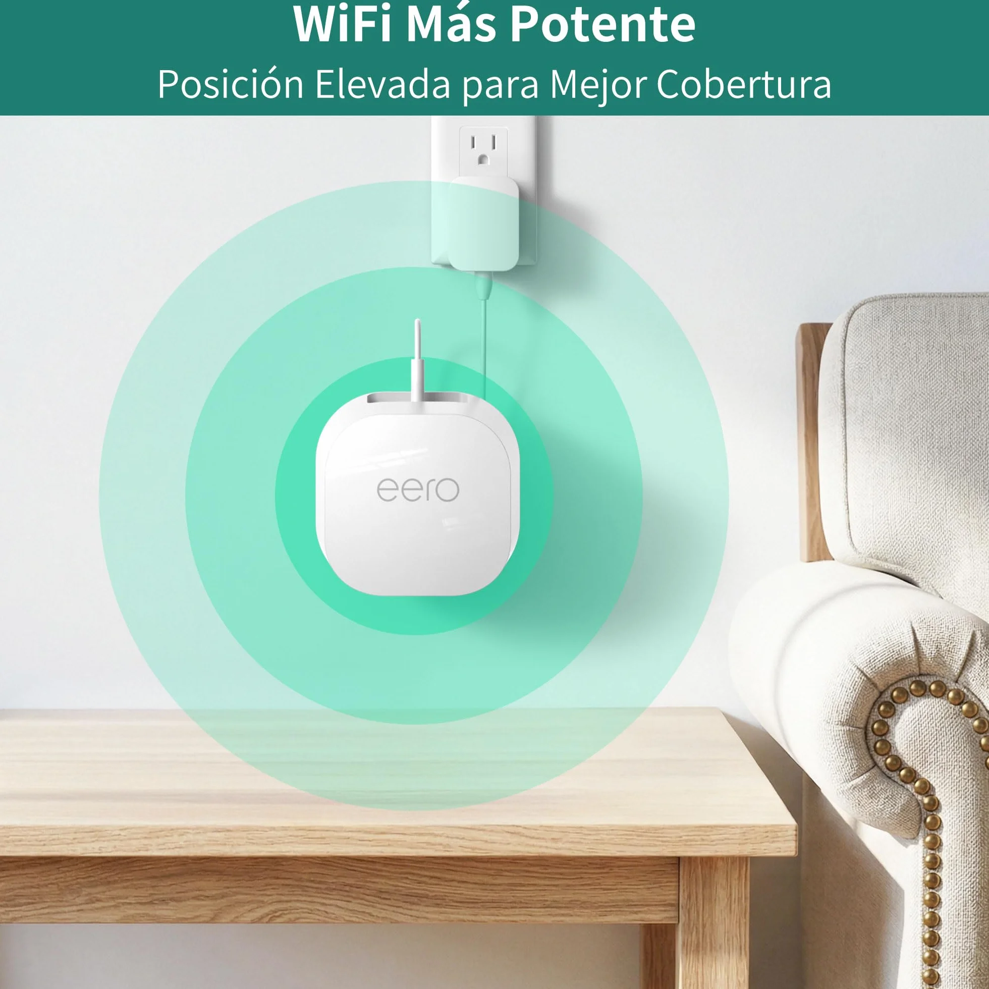 HomeMount eero - Soporte de pared para eero 7 / Pro 6E / Pro 6/6+ / 6, oculta cables de enrutador y libera espacio, soporte de pared para una mejor señal WiFi y configuración limpia (1 paquete, blanco