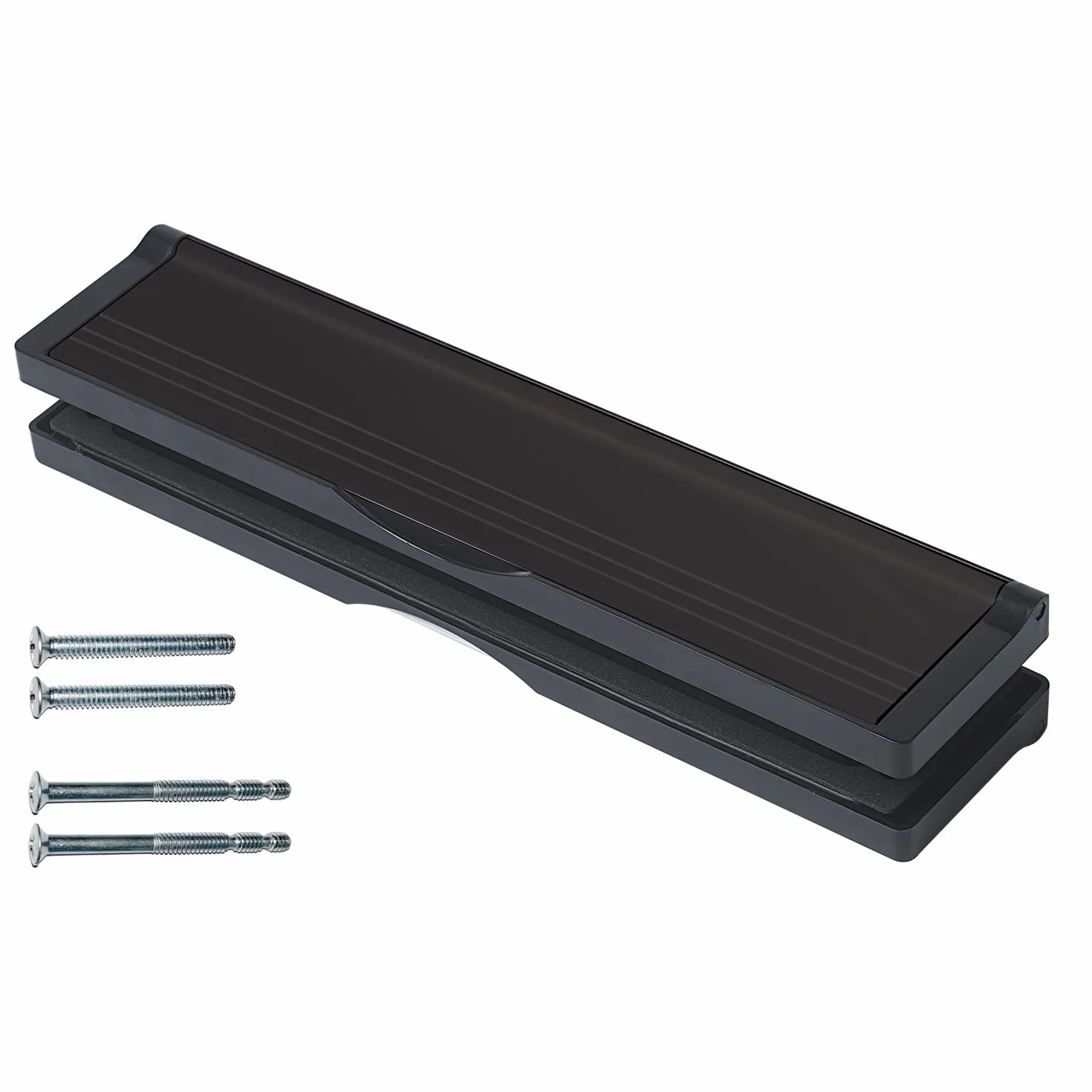 Keypak Buzón de Puerta de 30,6 cm, se Adapta a Puertas de 40 a 80 mm, Solapa antipresión, Cepillo Interno para burlos, buzón Ajustable para Puertas de Madera compuesta de UPVC (Negro/Negro)