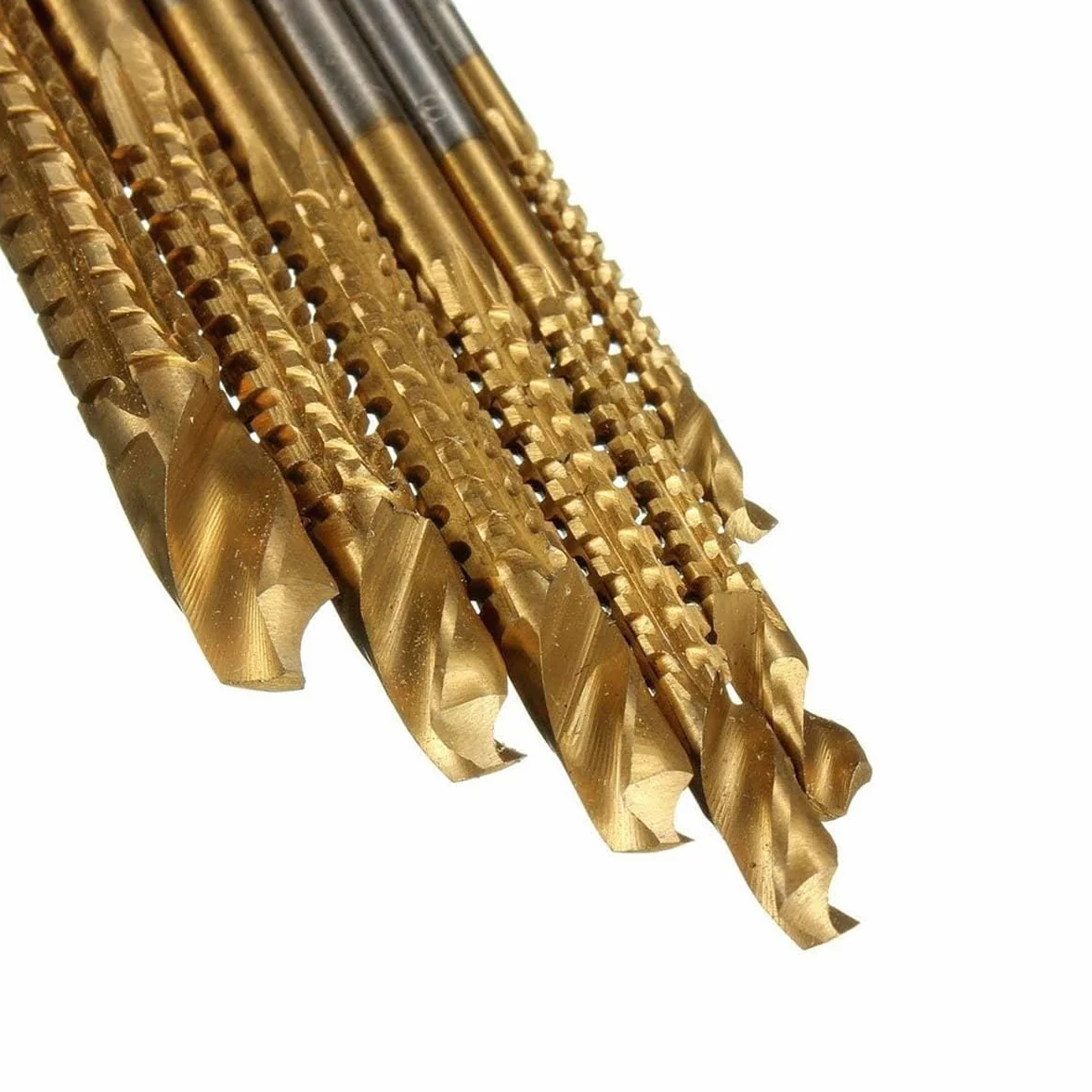 Treki 6pcs Broca de Sierra en Espiral HSS de Acero de Alta Velocidad 3-8 mm y Sierra Bit Set Titanio Recubierto Herramientas de Carpintería para Madera y Metal