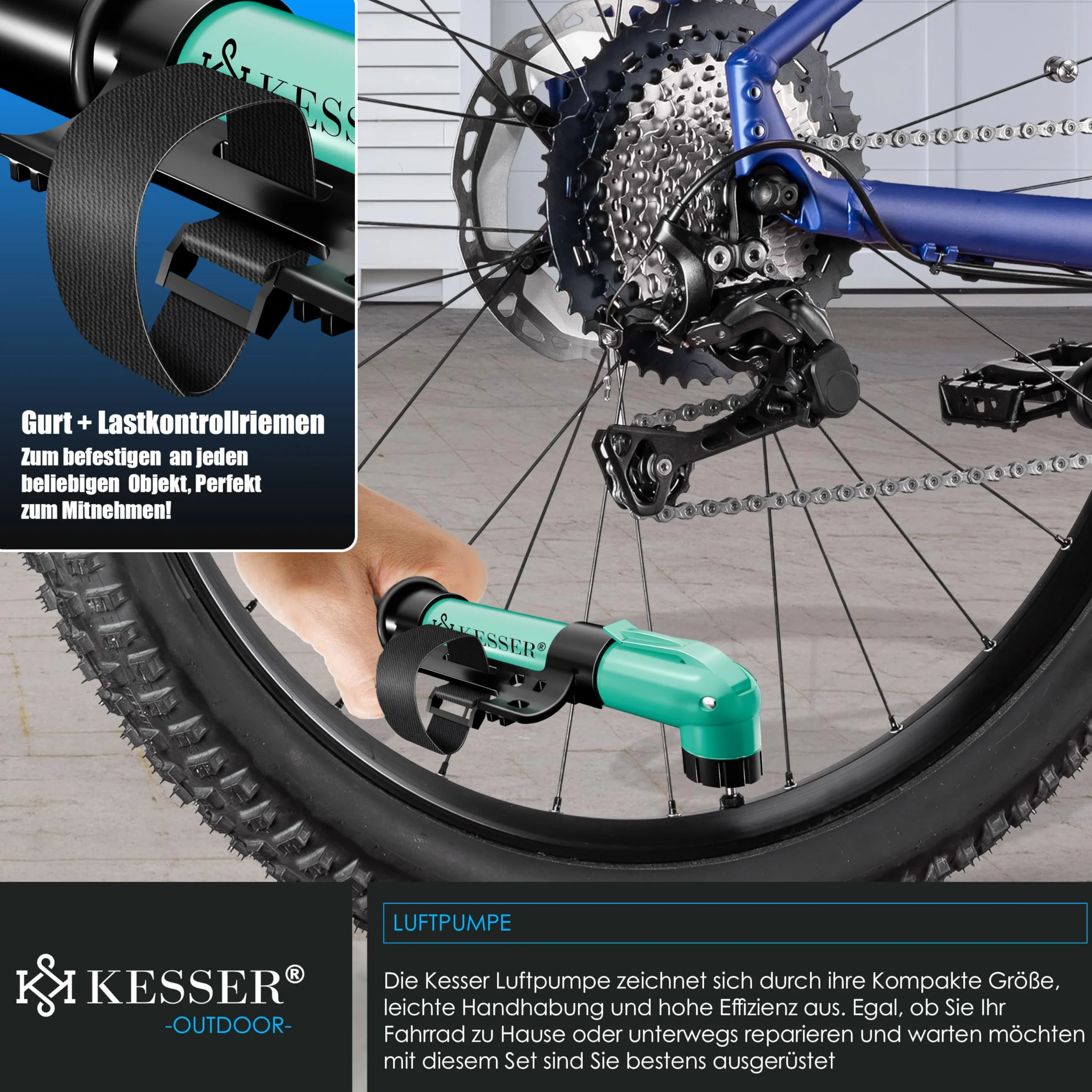 KESSER Soporte de bicicleta para bicicleta de montaña, eléctrica, ciudad, carretera, MTB, soporte de suelo independiente