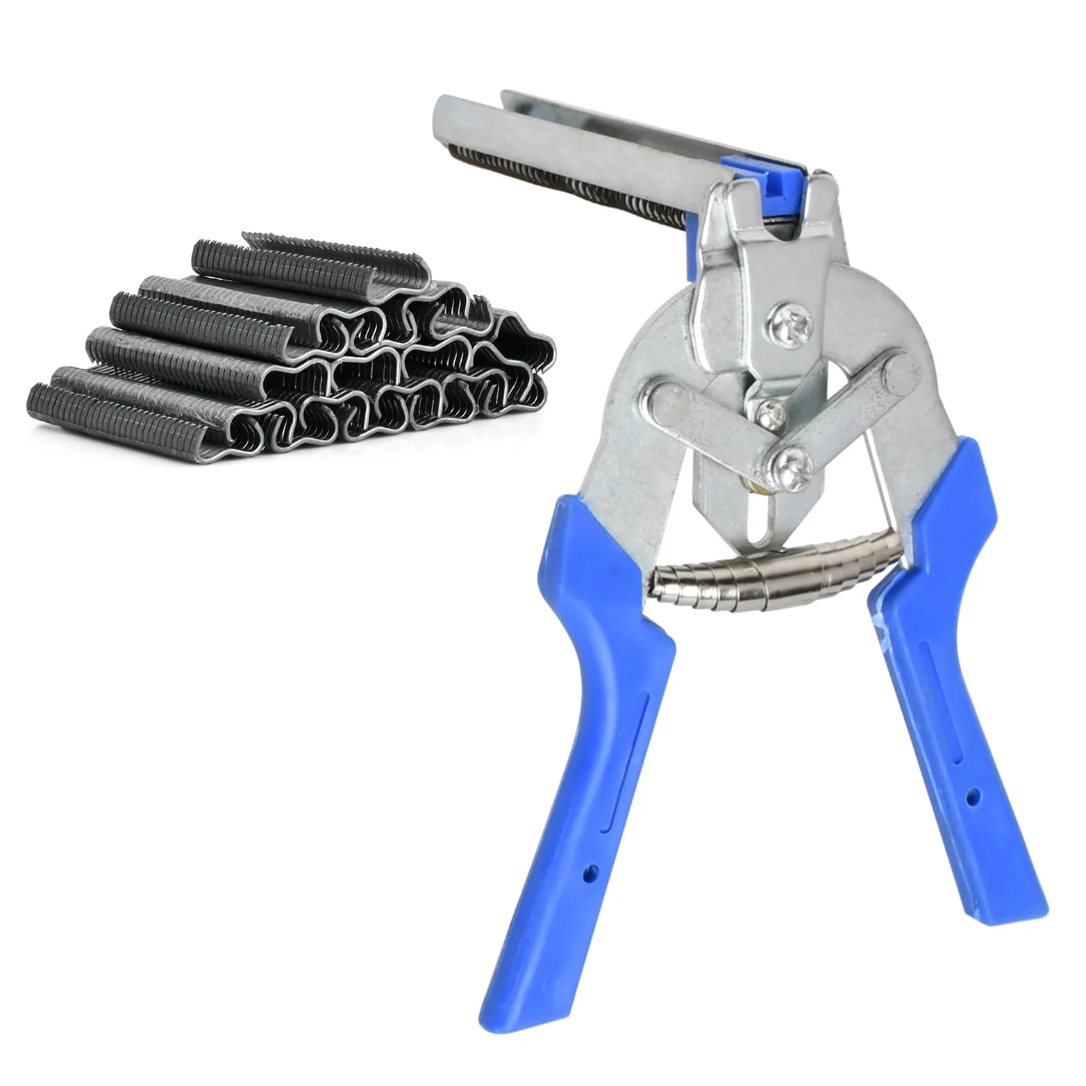 Alicates para Cercas con Mango de Plástico, Tenaza de Anillo con 600 M Clavos, Ideal para Jaulas de Conejos, Gallinas, Mantenimiento, Herramienta Manual para Soldar