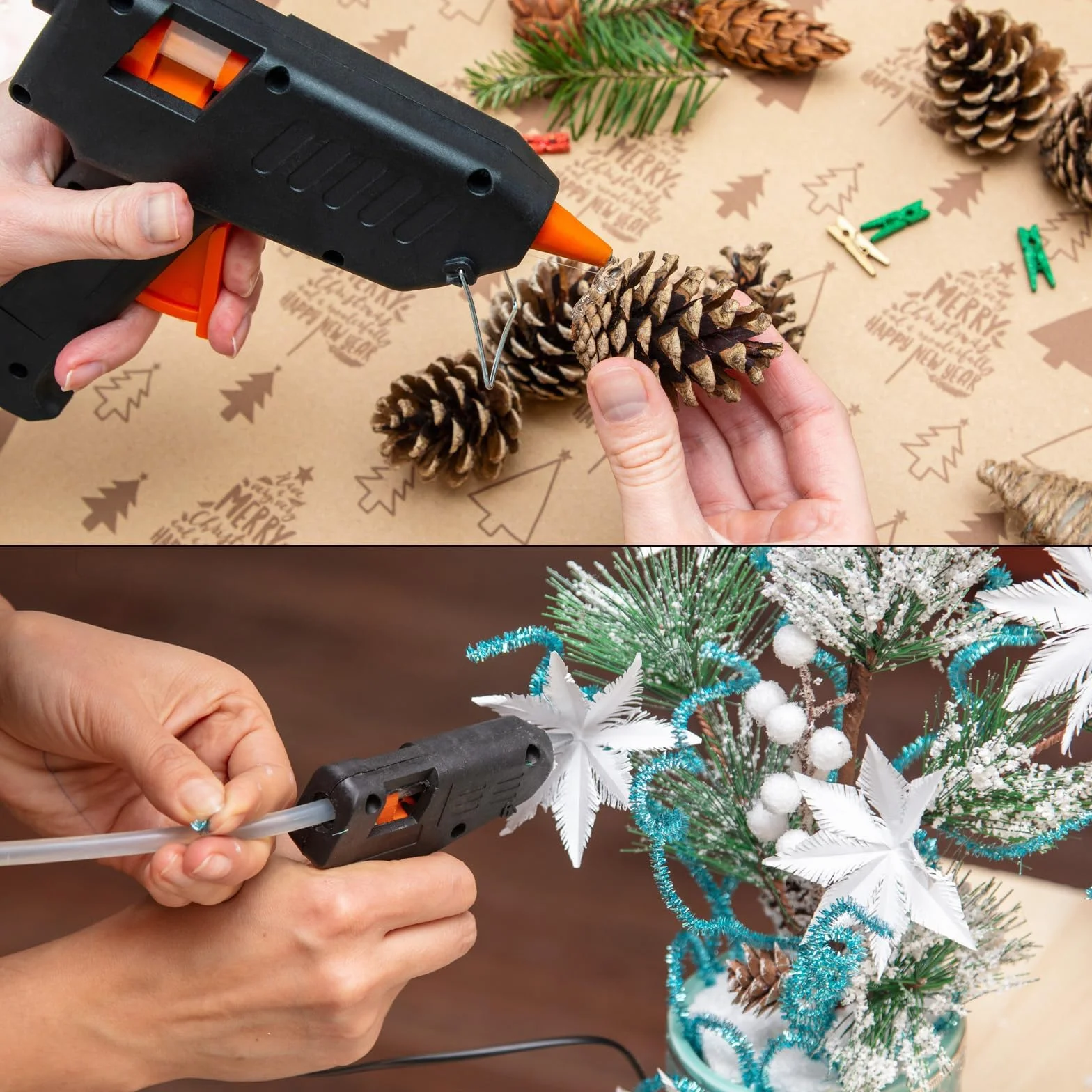 QUARKZMAN 6 Pcs Barras De Pegamento Para Pistola De Silicona Caliente, 9.8" x 0.4" Barras De Pegamento Al Por Mayor Compatibles Con La Mayoría De Pistolas Para Proyectos De Arte DIY, Marrón