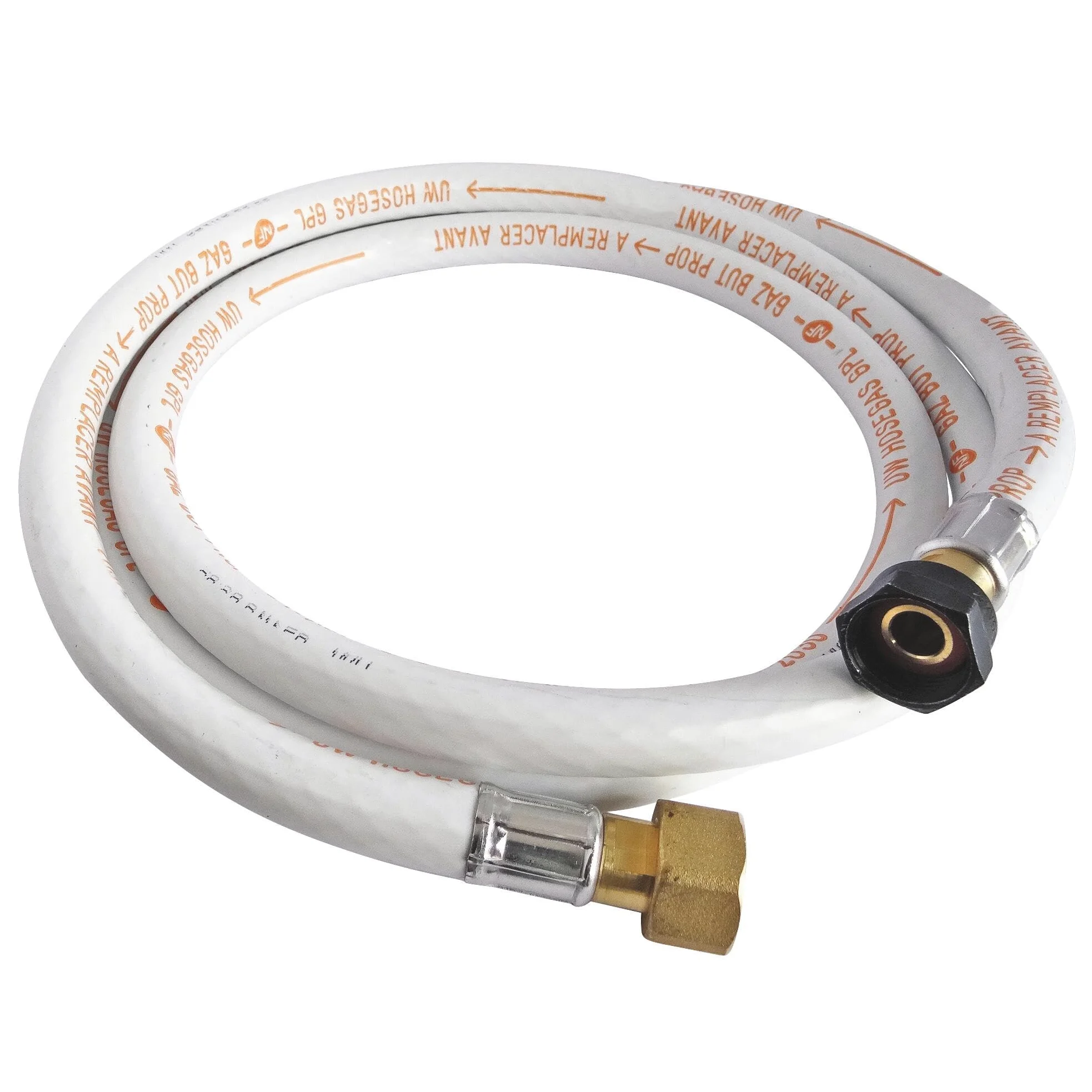SOMATHERM FOR YOU, Manguera de goma de 2 m para gas Butano/Propano - Conexiones de tuerca giratoria 20/150 y 15/21 - Vida útil 10 años - Ideal para suministro de gas